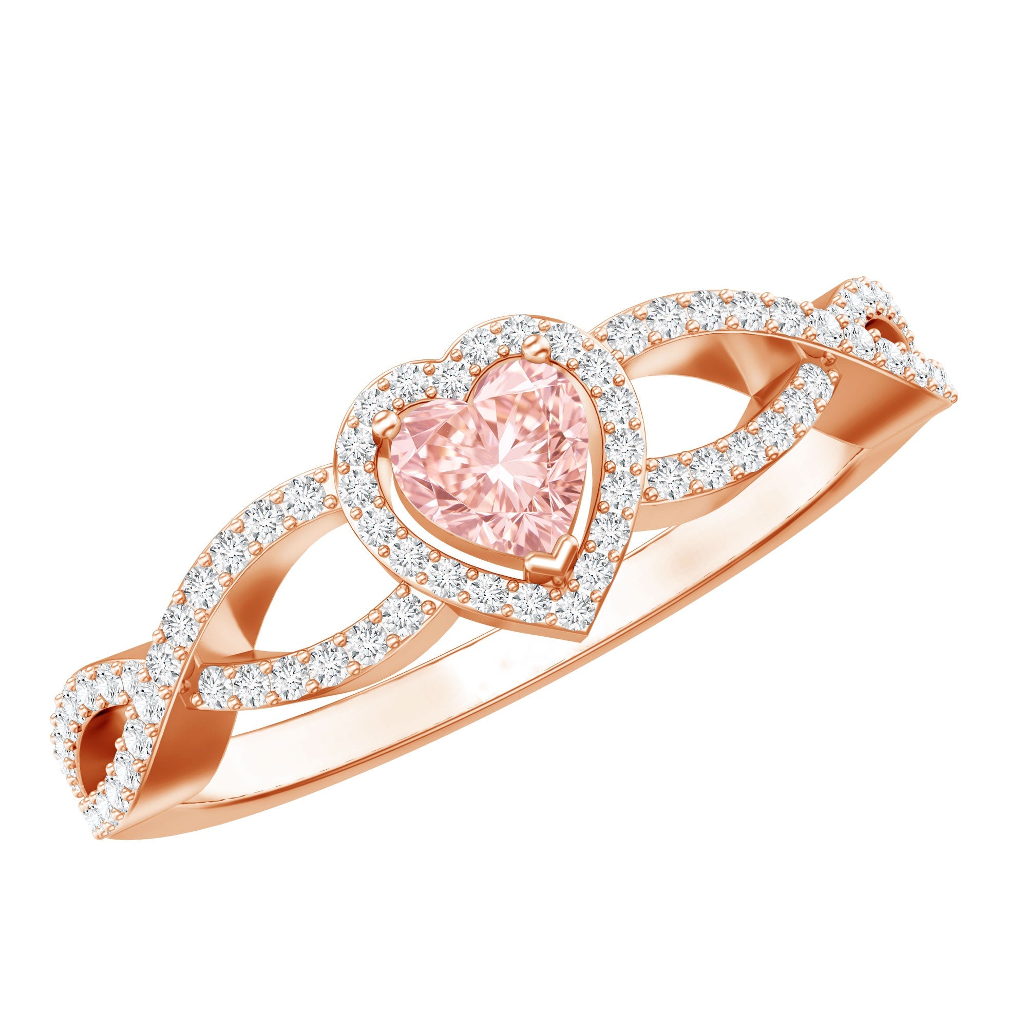 Lab Grown Pink Diamond Ring – 1 Carat Heart Shaped Classic Engagement Ring