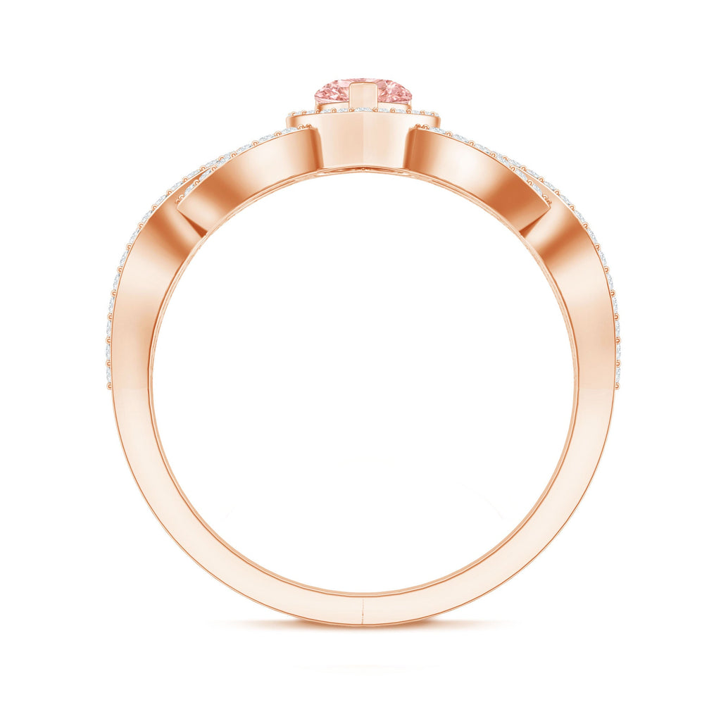 Lab Grown Pink Diamond Ring – 1 Carat Heart Shaped Classic Engagement Ring