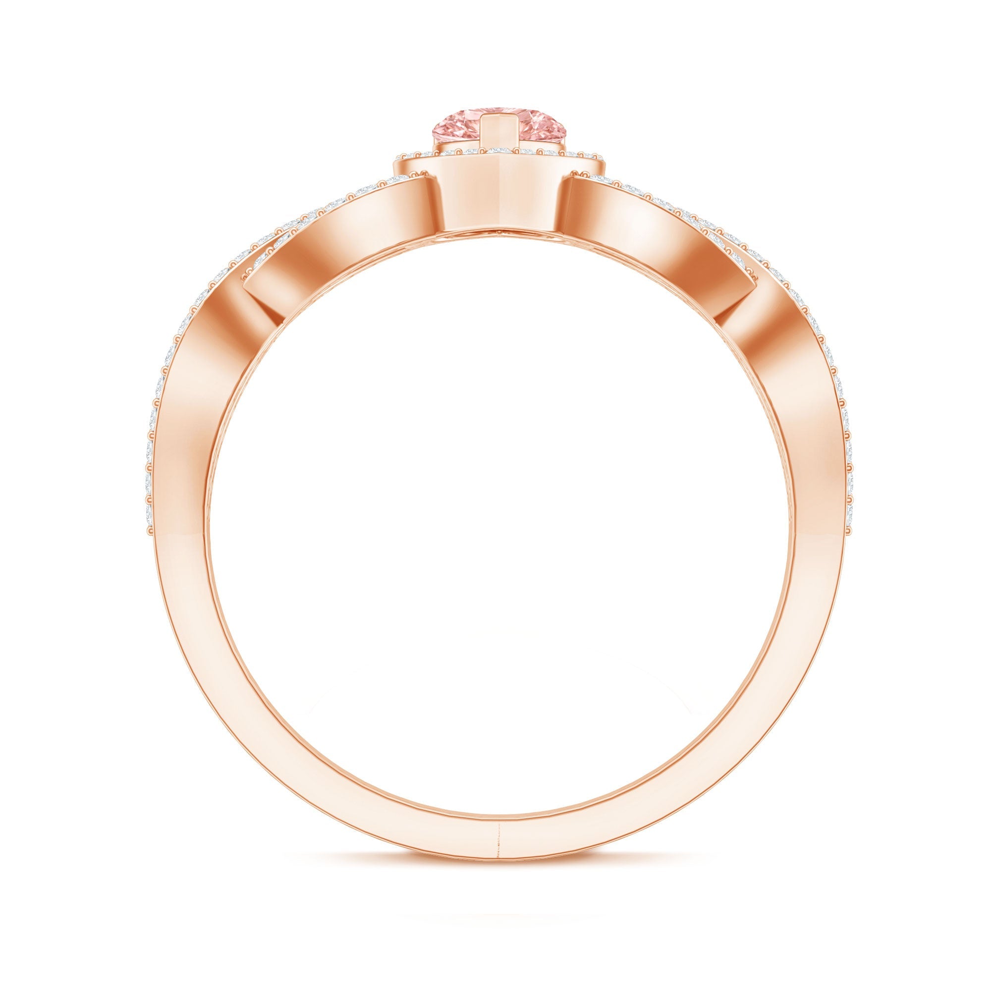 Lab Grown Pink Diamond Ring – 1 Carat Heart Shaped Classic Engagement Ring