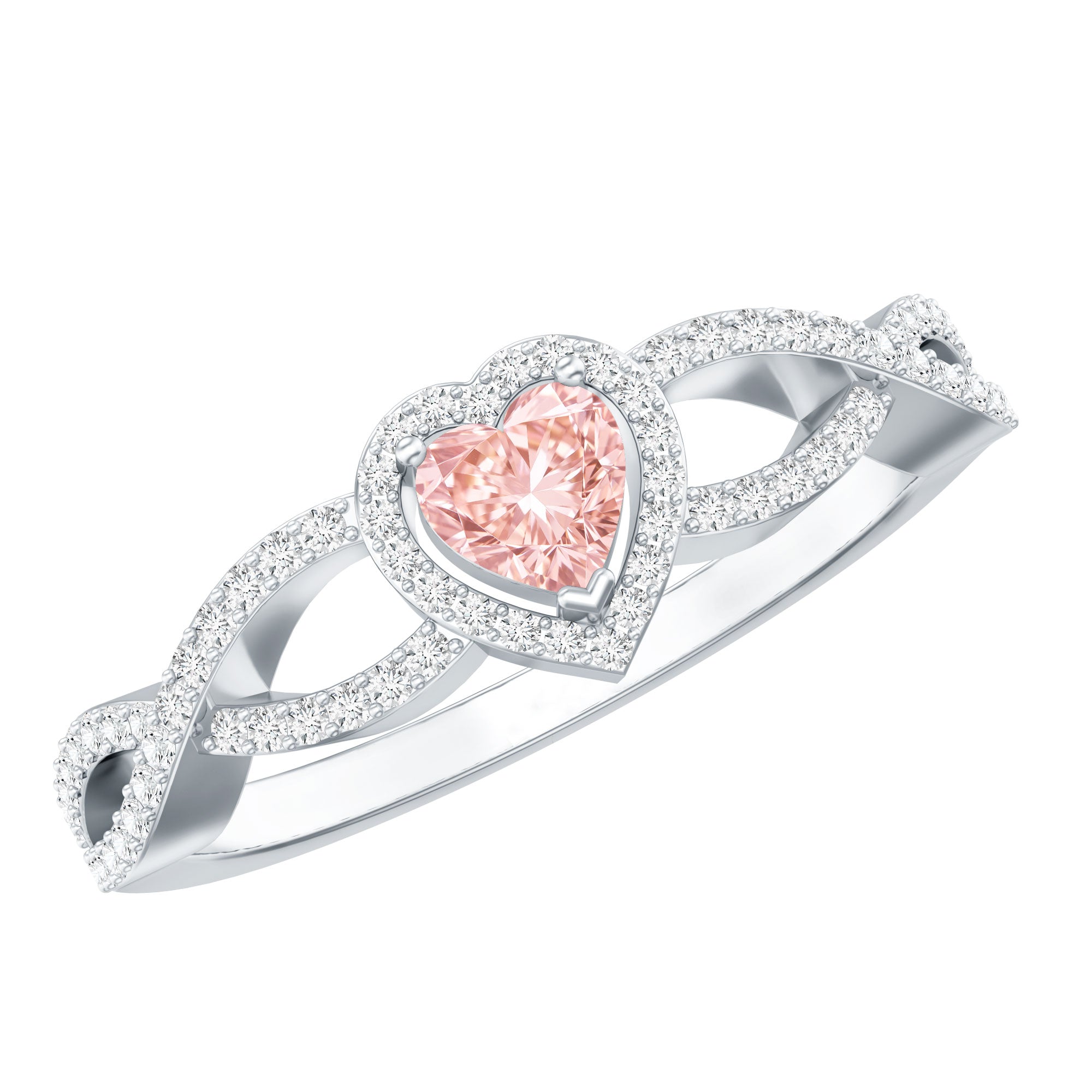 Lab Grown Pink Diamond Ring – 1 Carat Heart Shaped Classic Engagement Ring
