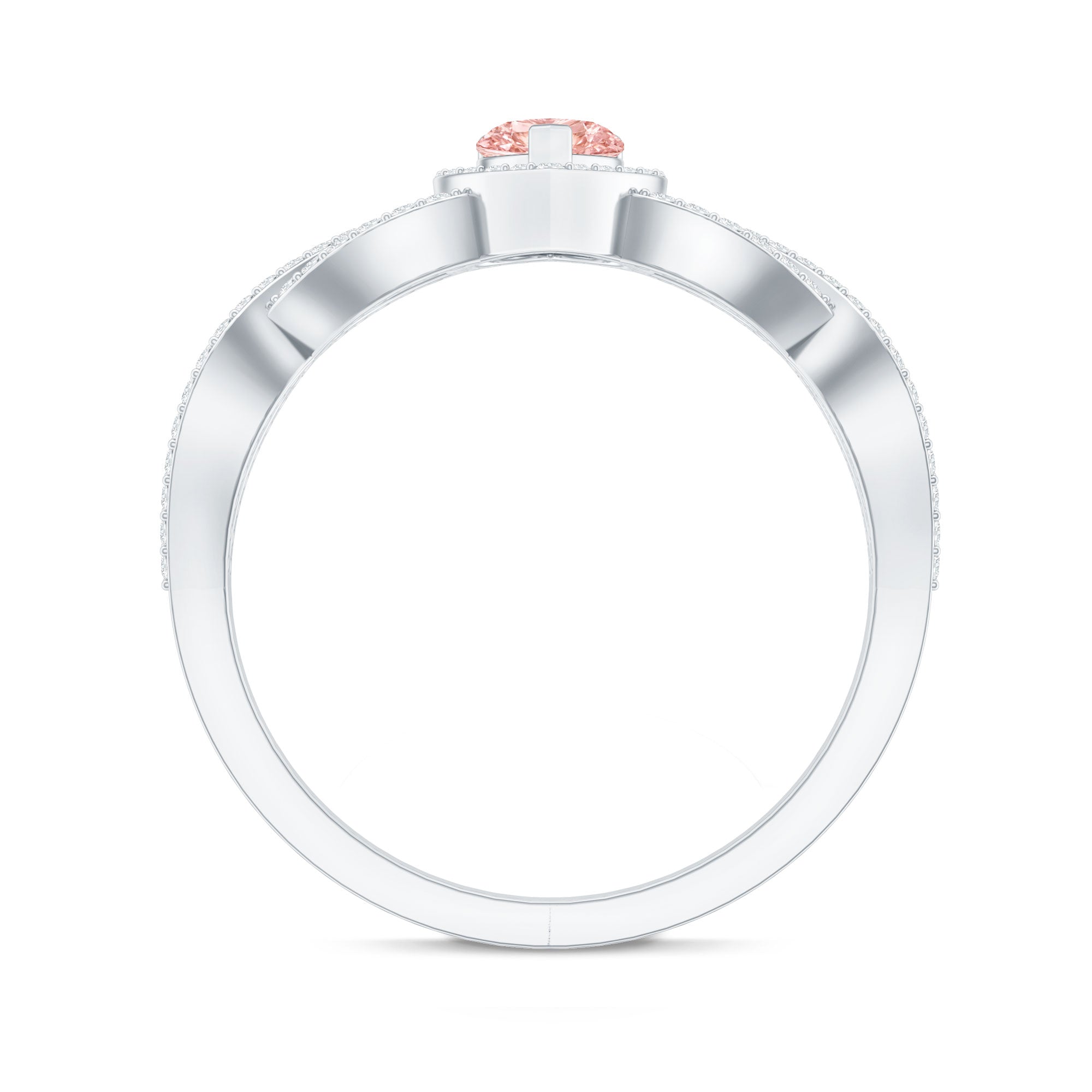 Lab Grown Pink Diamond Ring – 1 Carat Heart Shaped Classic Engagement Ring