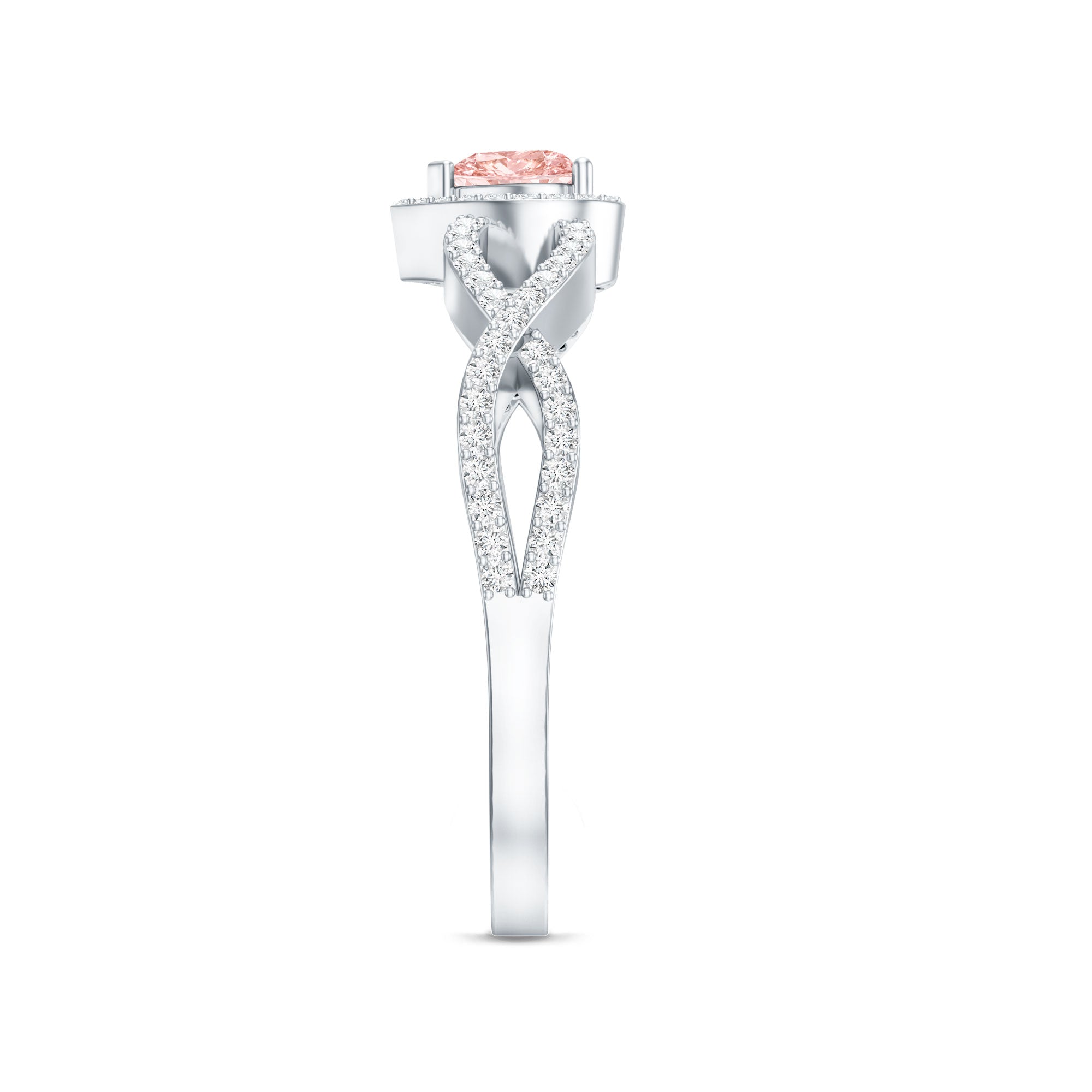 Lab Grown Pink Diamond Ring – 1 Carat Heart Shaped Classic Engagement Ring