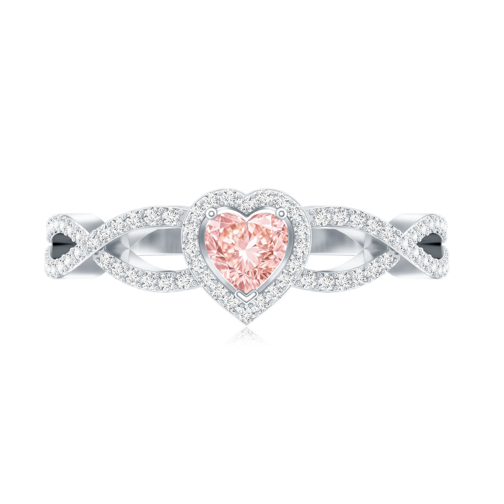 Lab Grown Pink Diamond Ring – 1 Carat Heart Shaped Classic Engagement Ring