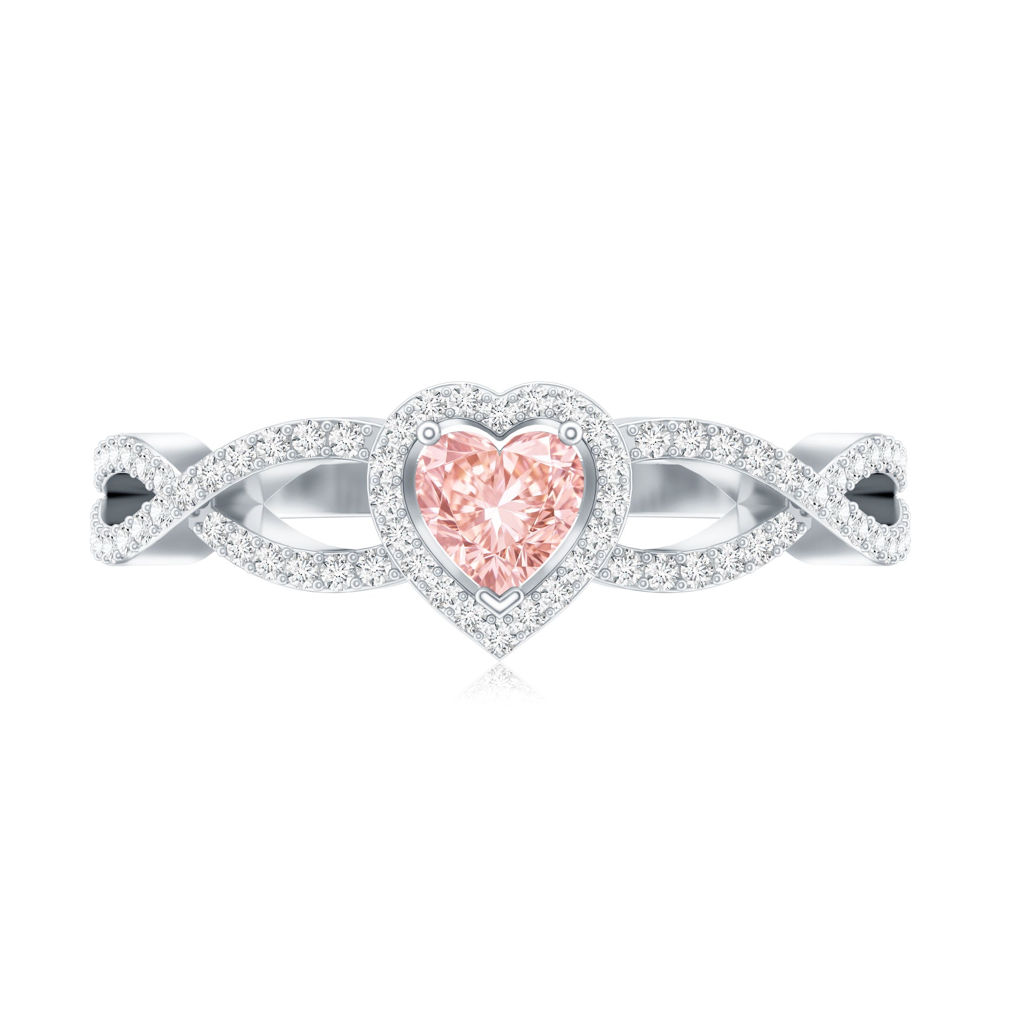 Lab Grown Pink Diamond Ring – 1 Carat Heart Shaped Classic Engagement Ring