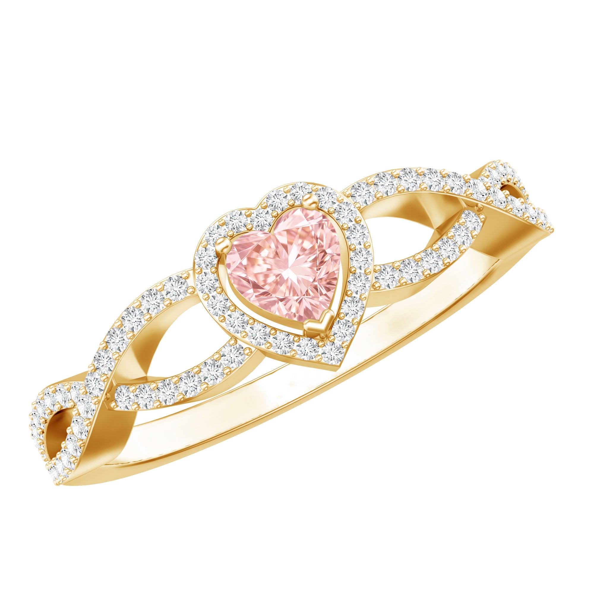 Lab Grown Pink Diamond Ring – 1 Carat Heart Shaped Classic Engagement Ring