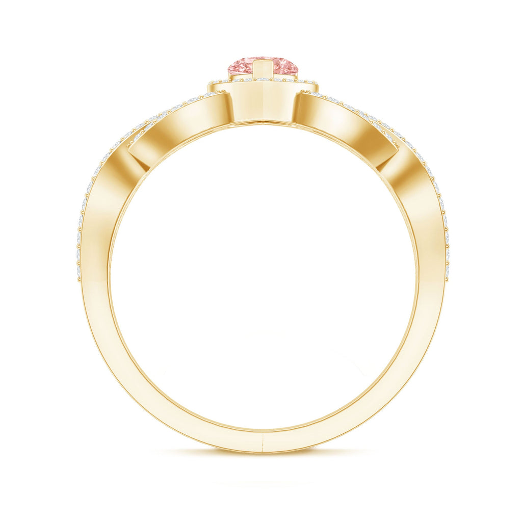 Lab Grown Pink Diamond Ring – 1 Carat Heart Shaped Classic Engagement Ring