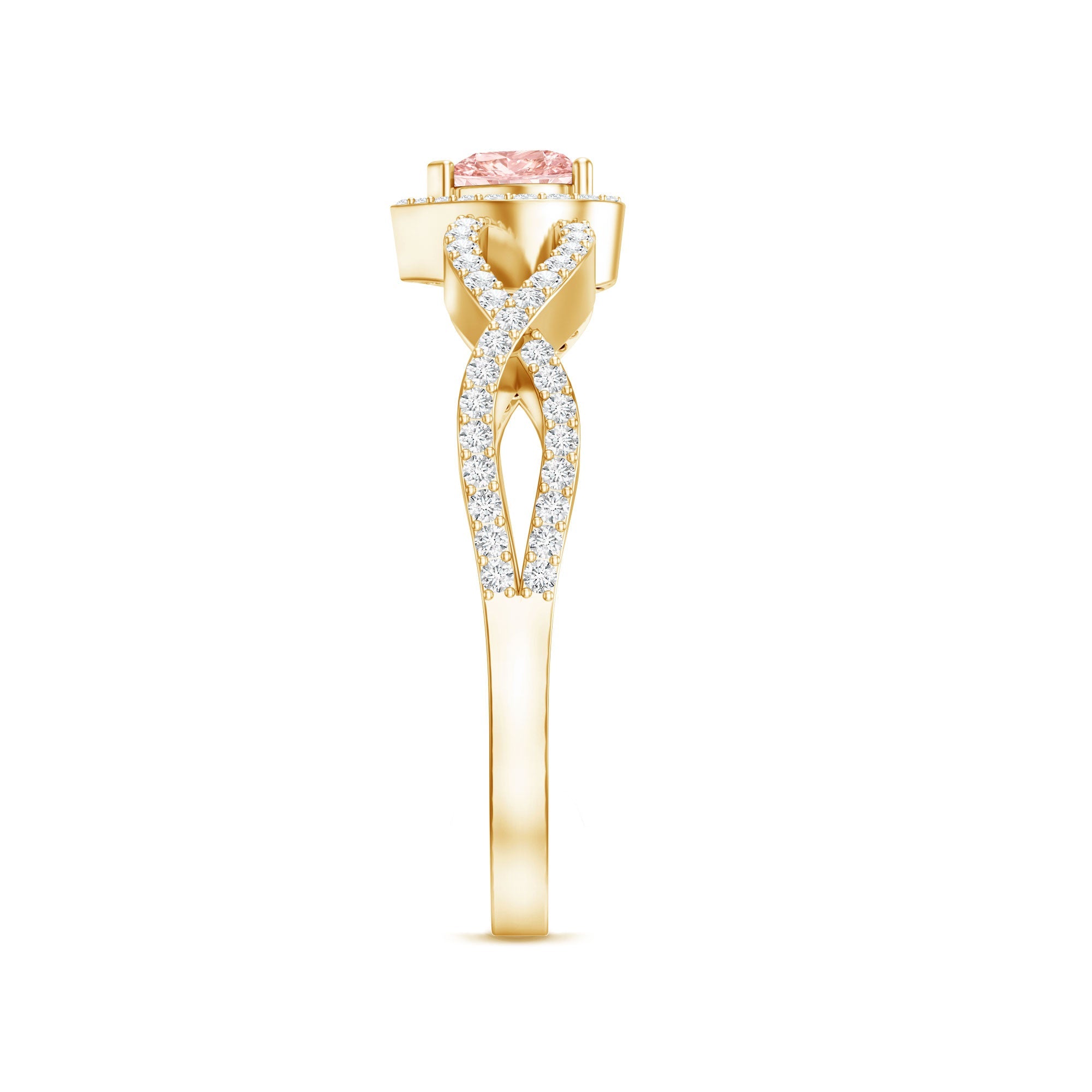 Lab Grown Pink Diamond Ring – 1 Carat Heart Shaped Classic Engagement Ring