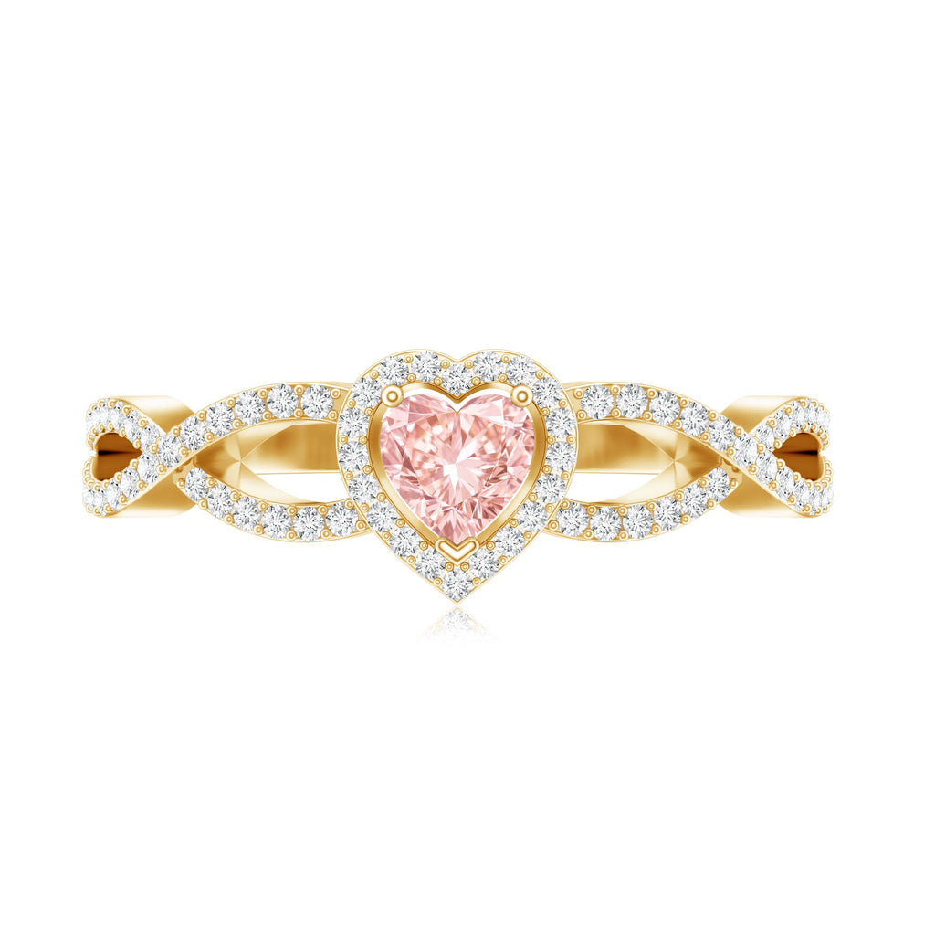 Lab Grown Pink Diamond Ring – 1 Carat Heart Shaped Classic Engagement Ring