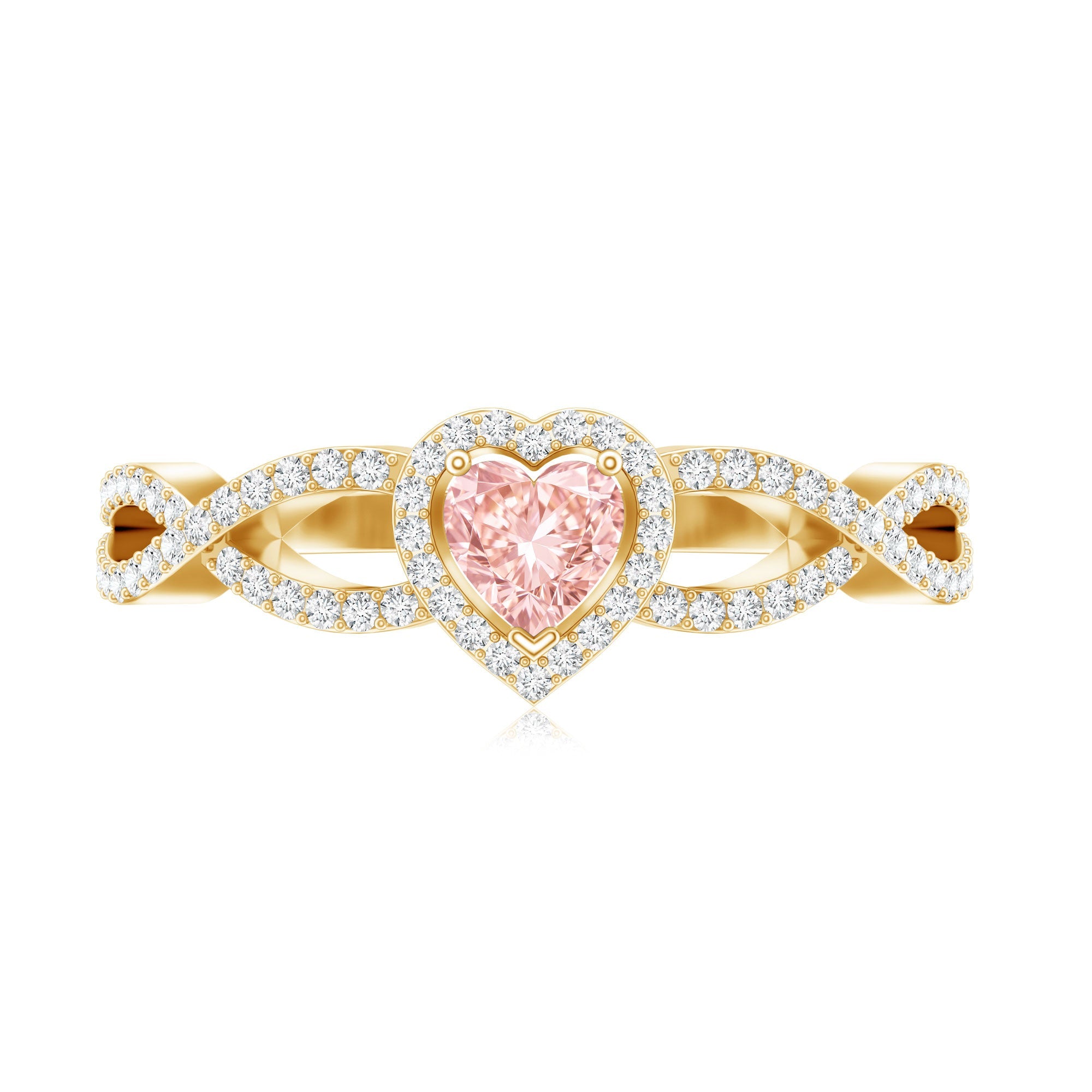 Lab Grown Pink Diamond Ring – 1 Carat Heart Shaped Classic Engagement Ring