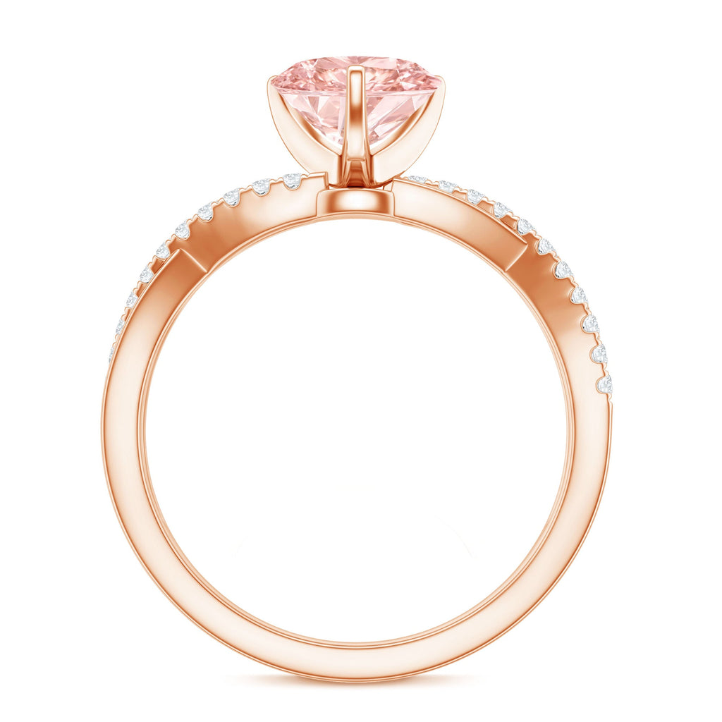 Lab Grown Pink Diamond Ring - 1 Carat Heart Shape Solitaire Engagement Ring