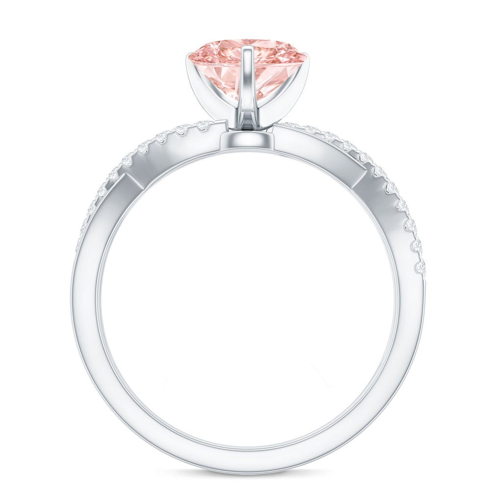 Lab Grown Pink Diamond Ring - 1 Carat Heart Shape Solitaire Engagement Ring