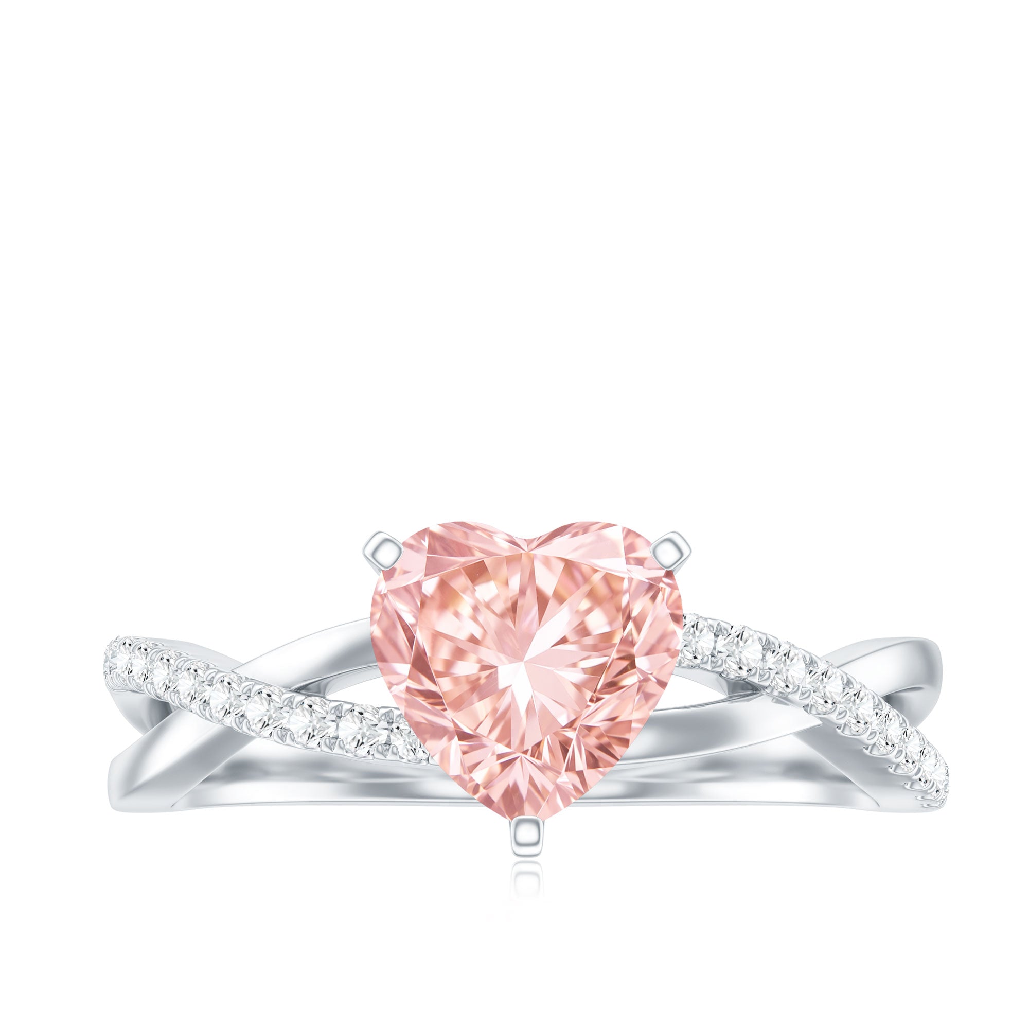 Lab Grown Pink Diamond Ring - 1 Carat Heart Shape Solitaire Engagement Ring