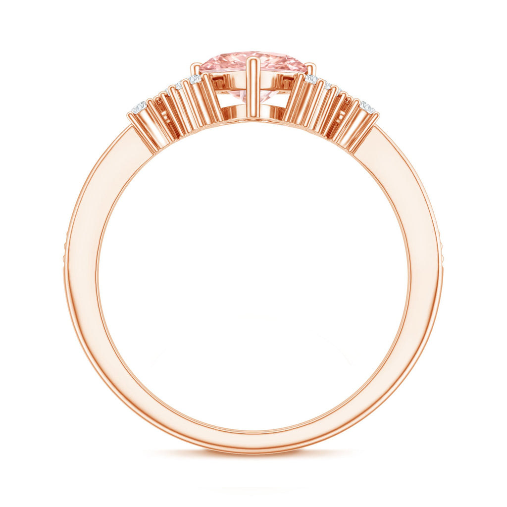 Lab Grown Pink Diamond Ring – 1 Carat Heart Shape Engagement Ring | IGI Certified