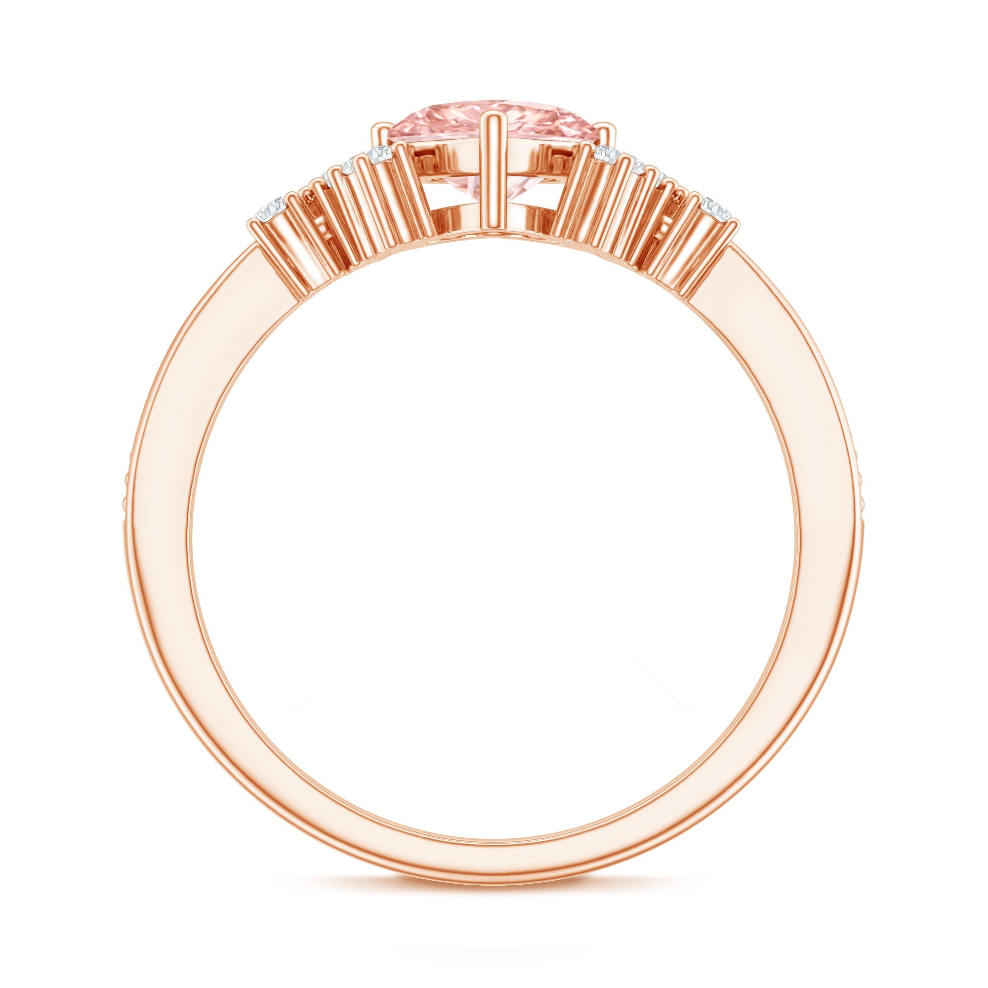 Lab Grown Pink Diamond Ring – 1 Carat Heart Shape Engagement Ring | IGI Certified