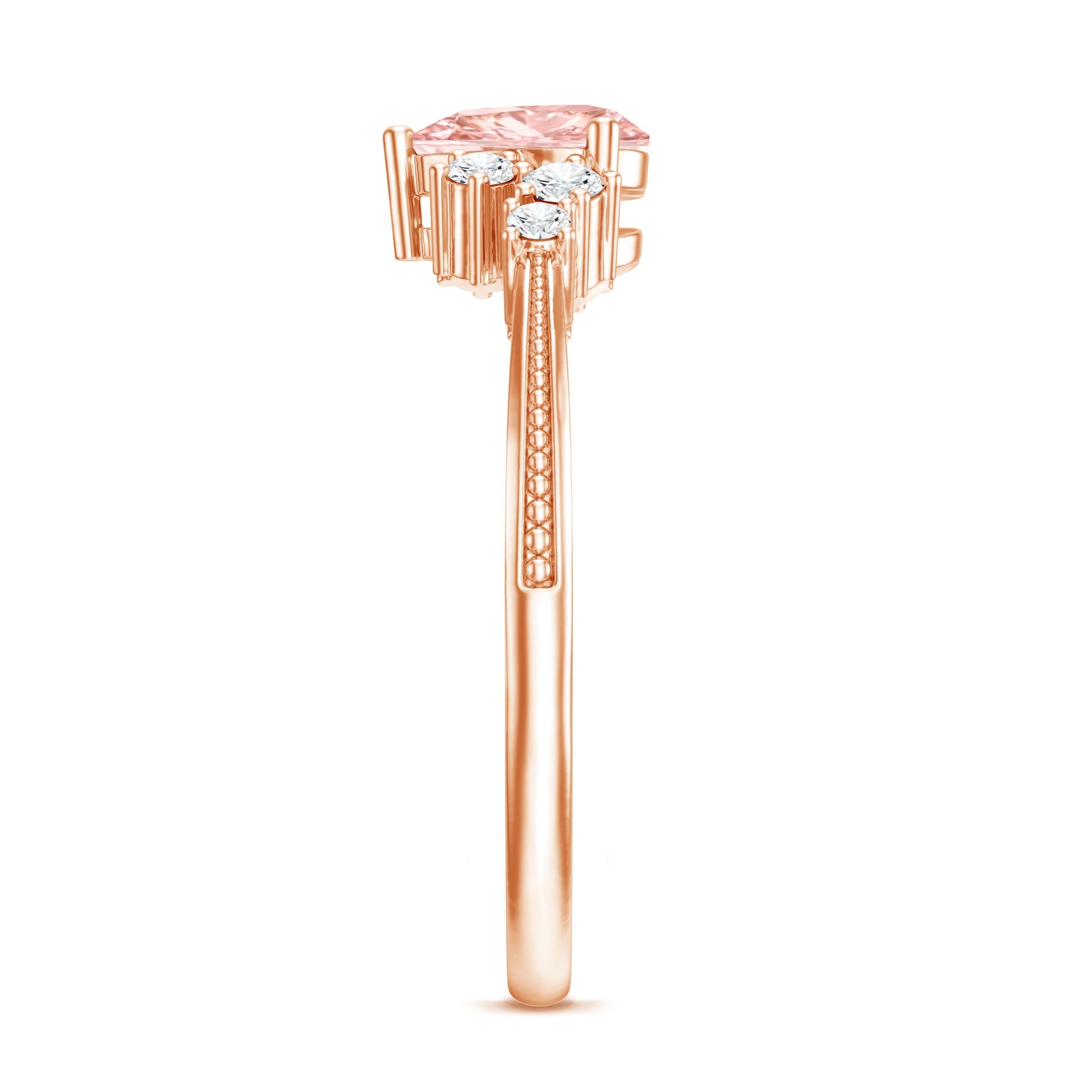 Lab Grown Pink Diamond Ring – 1 Carat Heart Shape Engagement Ring | IGI Certified