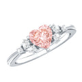 Lab Grown Pink Diamond Ring – 1 Carat Heart Shape Engagement Ring | IGI Certified