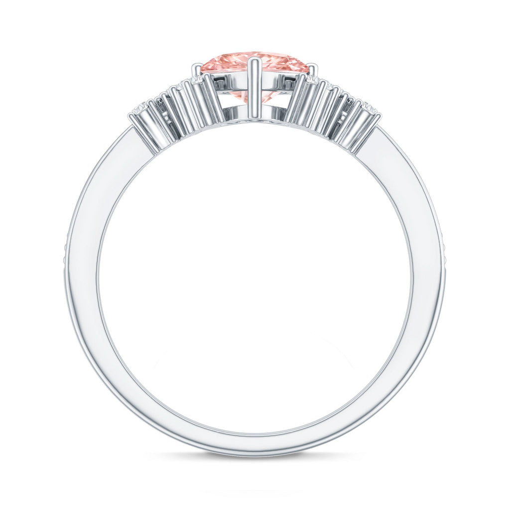 Lab Grown Pink Diamond Ring – 1 Carat Heart Shape Engagement Ring | IGI Certified