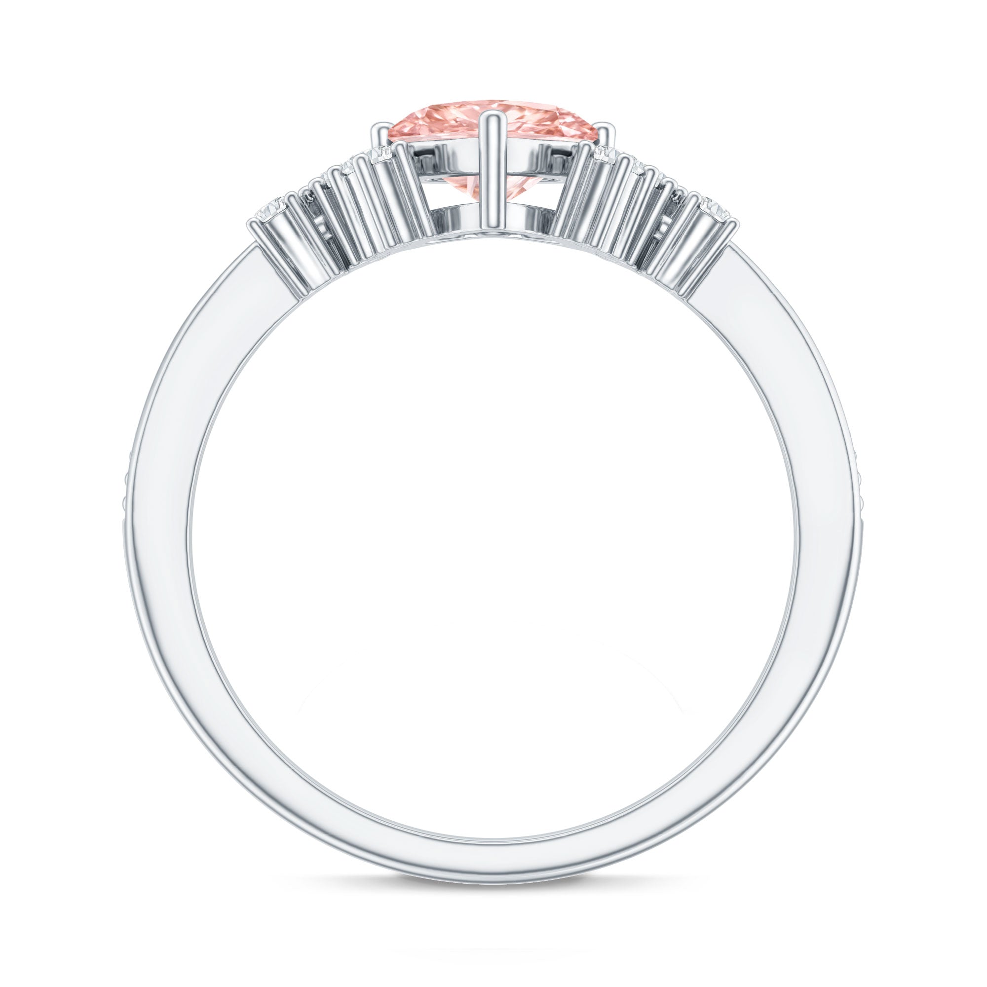 Lab Grown Pink Diamond Ring – 1 Carat Heart Shape Engagement Ring | IGI Certified