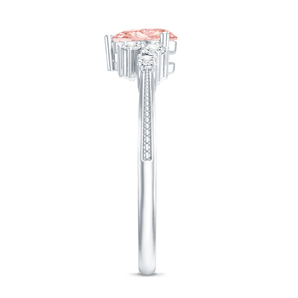 Lab Grown Pink Diamond Ring – 1 Carat Heart Shape Engagement Ring | IGI Certified