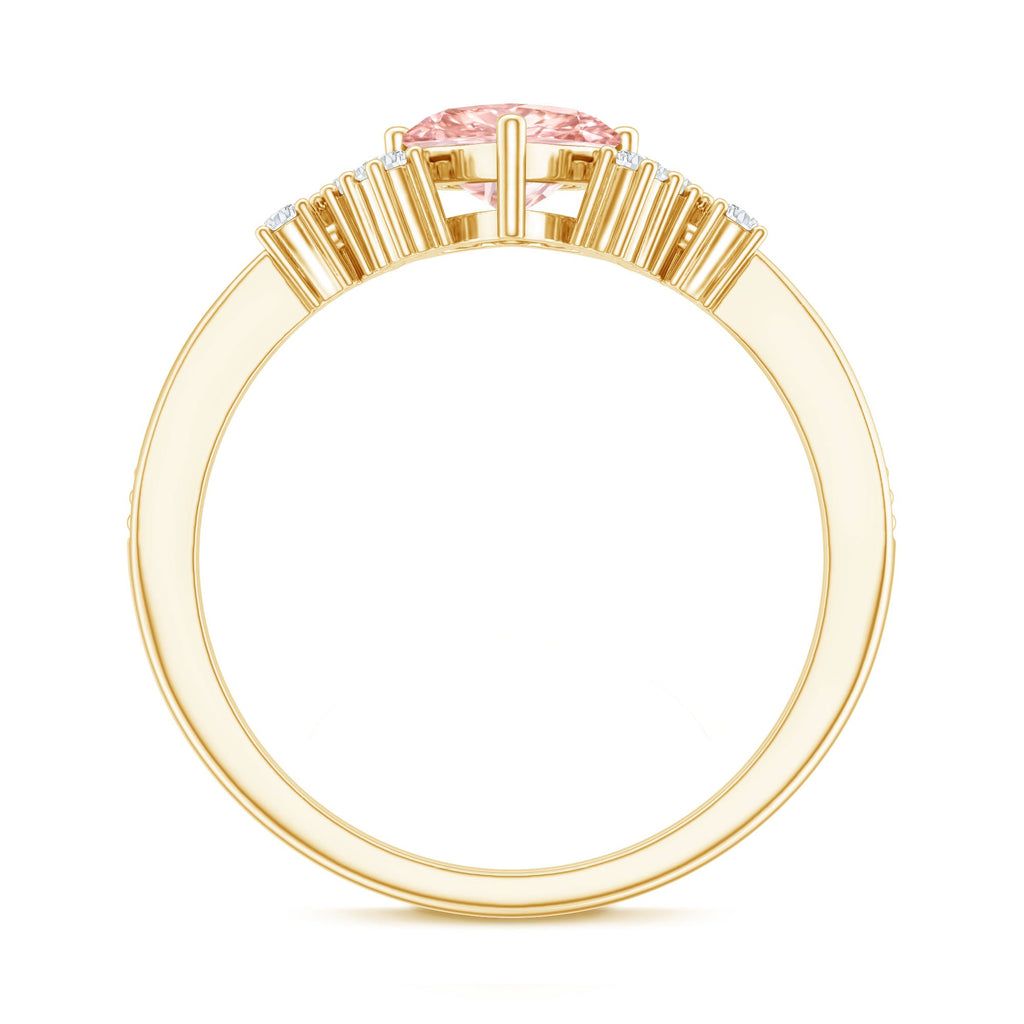 Lab Grown Pink Diamond Ring – 1 Carat Heart Shape Engagement Ring | IGI Certified