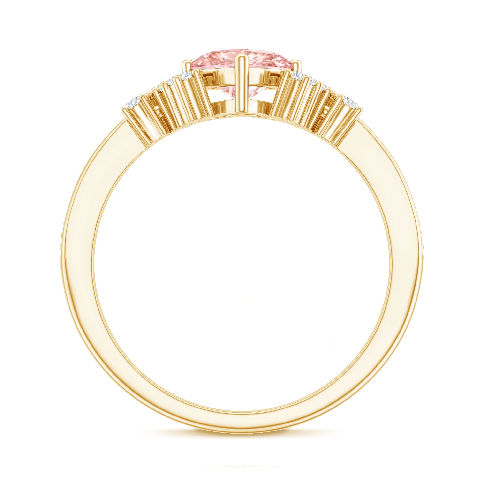 Lab Grown Pink Diamond Ring – 1 Carat Heart Shape Engagement Ring | IGI Certified