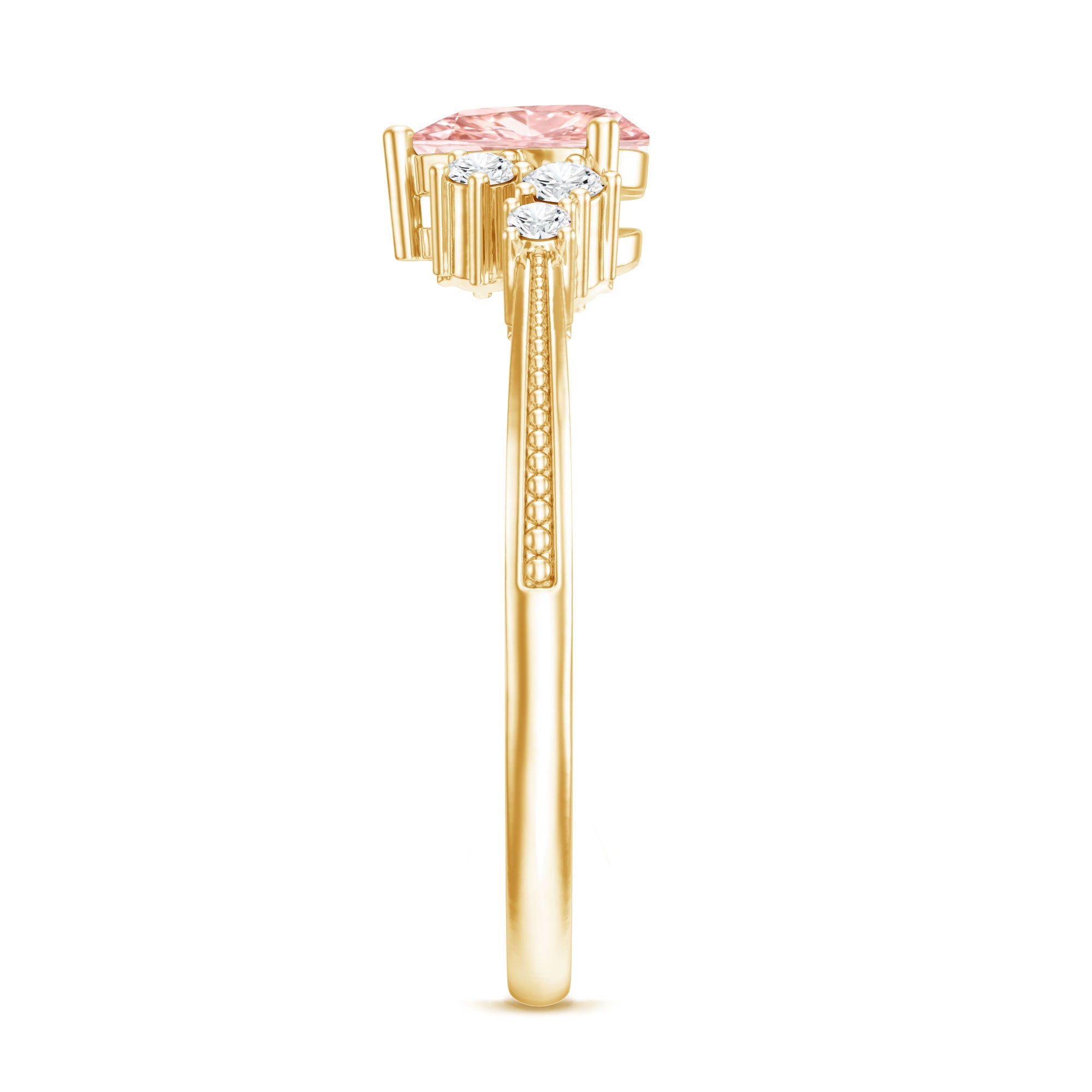Lab Grown Pink Diamond Ring – 1 Carat Heart Shape Engagement Ring | IGI Certified