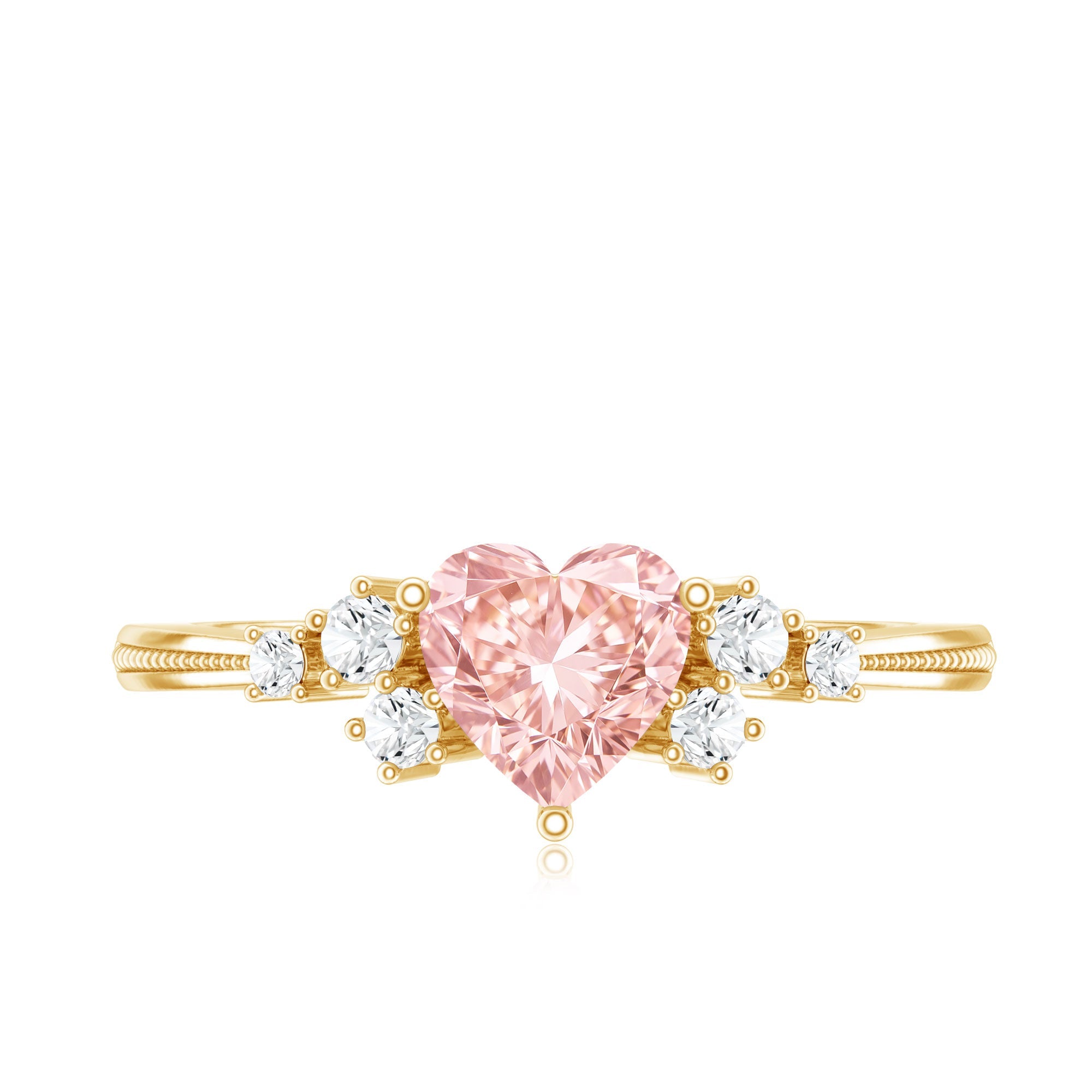 Lab Grown Pink Diamond Ring – 1 Carat Heart Shape Engagement Ring | IGI Certified