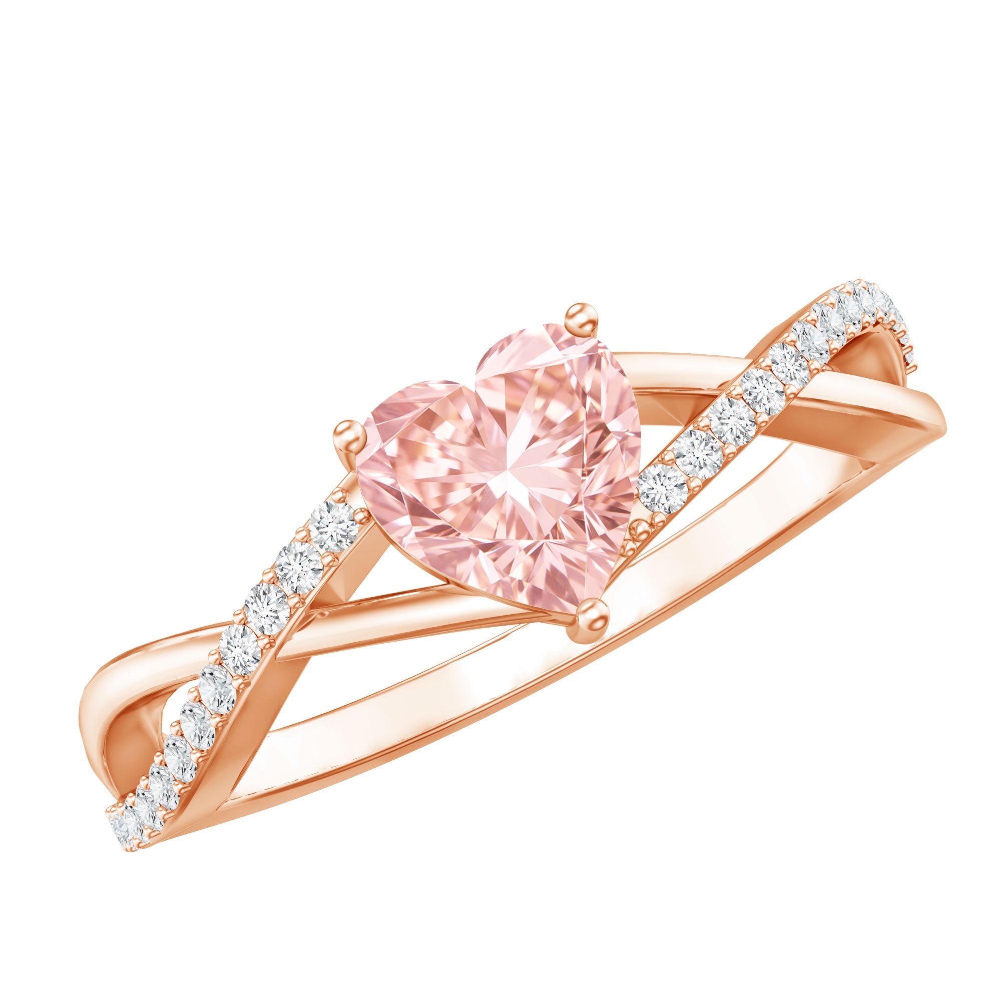 Heart Shaped Pink Diamond Ring – IGI Certified Lab Grown Infinity Engagement Ring