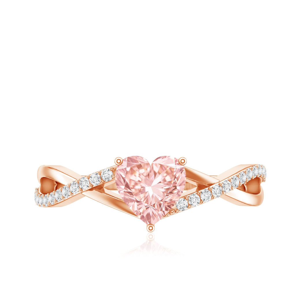 Heart Shaped Pink Diamond Ring – IGI Certified Lab Grown Infinity Engagement Ring