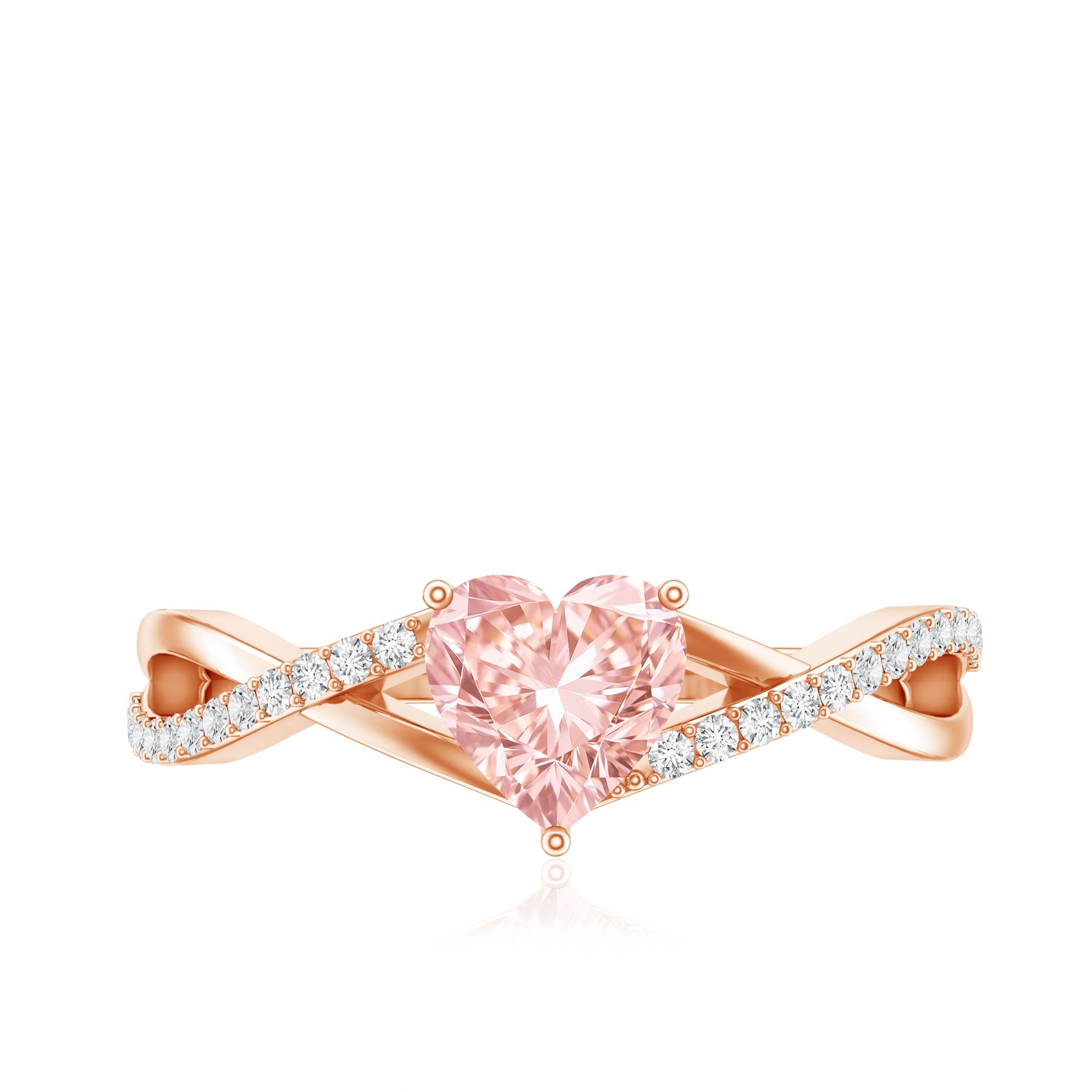 Heart Shaped Pink Diamond Ring – IGI Certified Lab Grown Infinity Engagement Ring