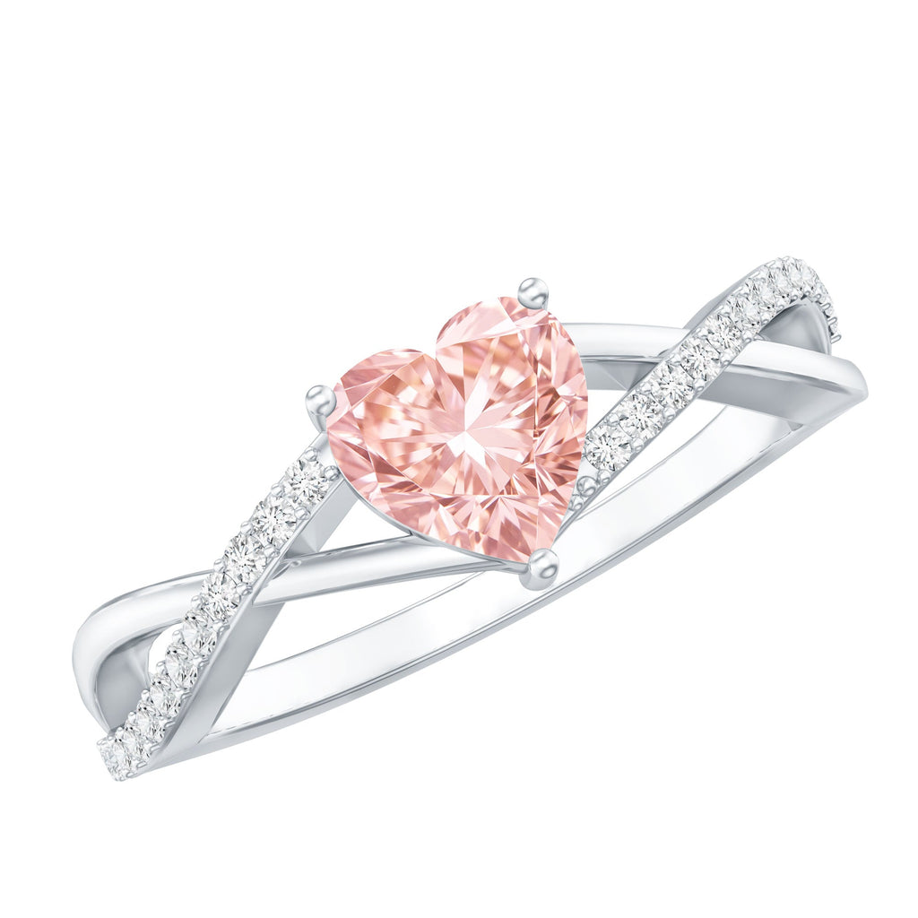 Heart Shaped Pink Diamond Ring – IGI Certified Lab Grown Infinity Engagement Ring