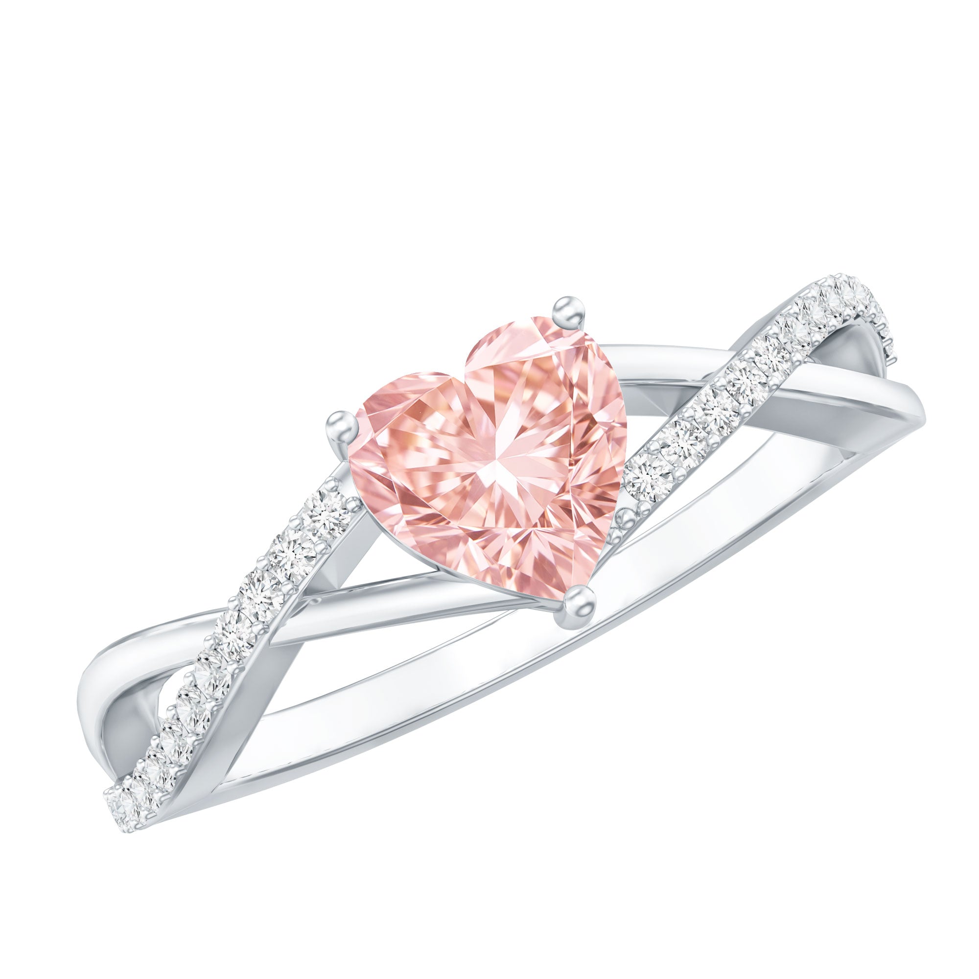 Heart Shaped Pink Diamond Ring – IGI Certified Lab Grown Infinity Engagement Ring