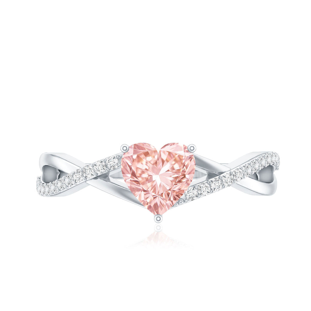 Heart Shaped Pink Diamond Ring – IGI Certified Lab Grown Infinity Engagement Ring