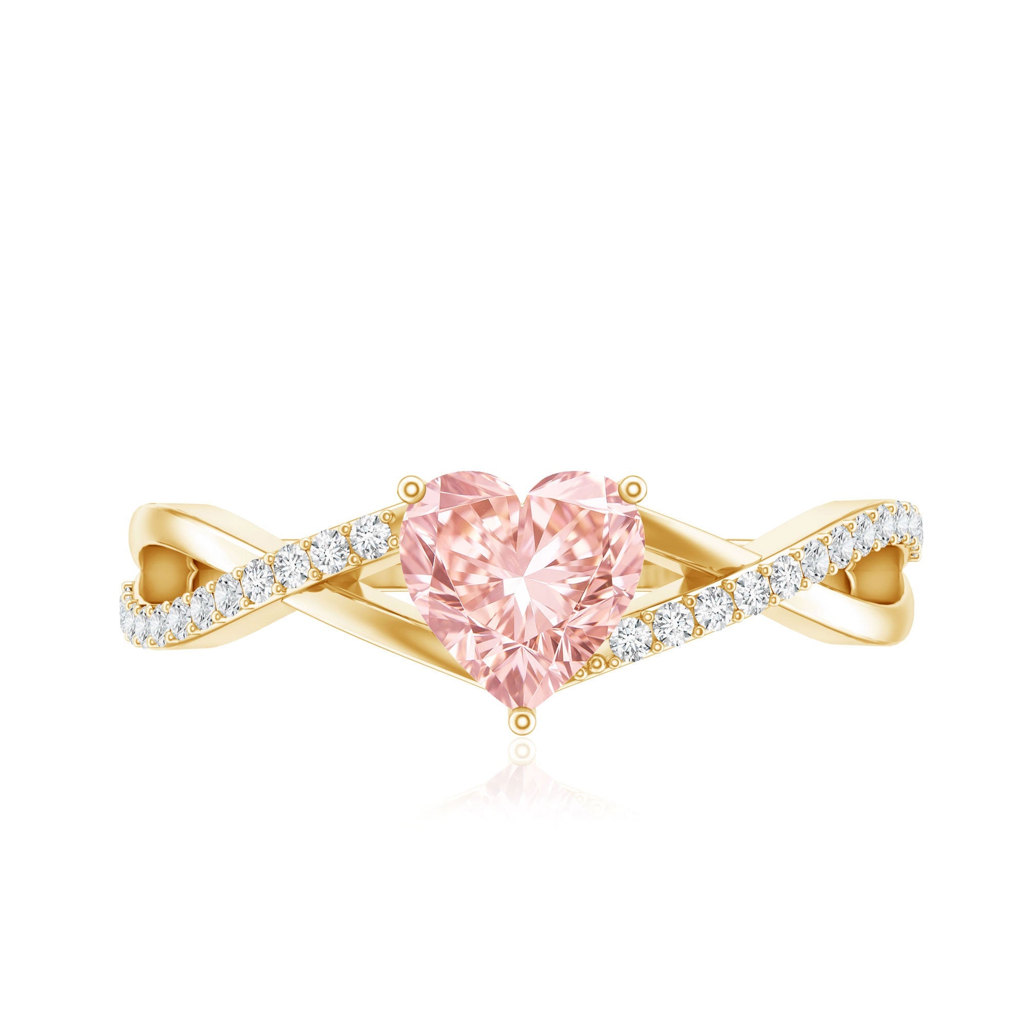Heart Shaped Pink Diamond Ring – IGI Certified Lab Grown Infinity Engagement Ring