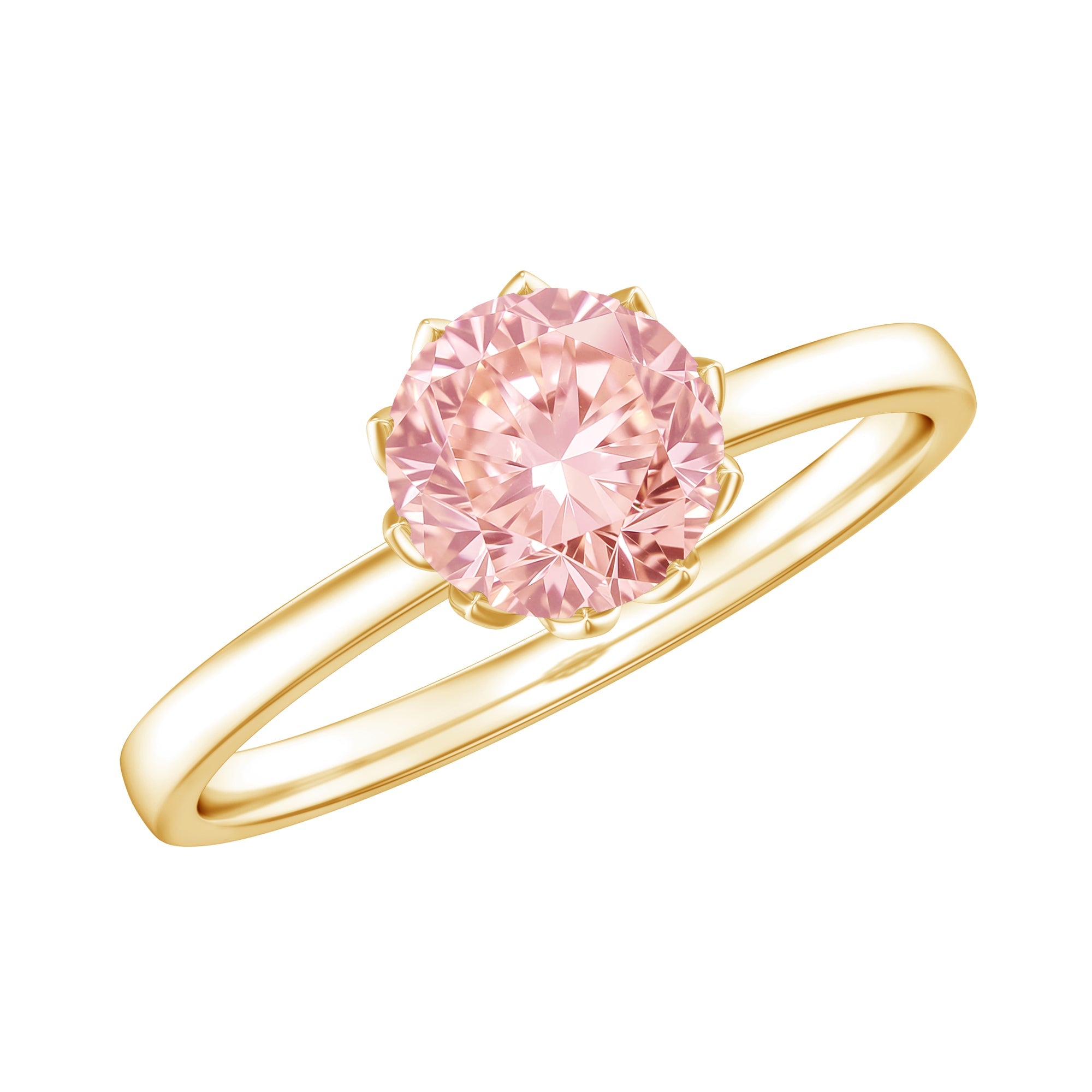 Lab Grown Pink Diamond Ring - 1 Carat Solitaire Engagement Band in Rose Gold