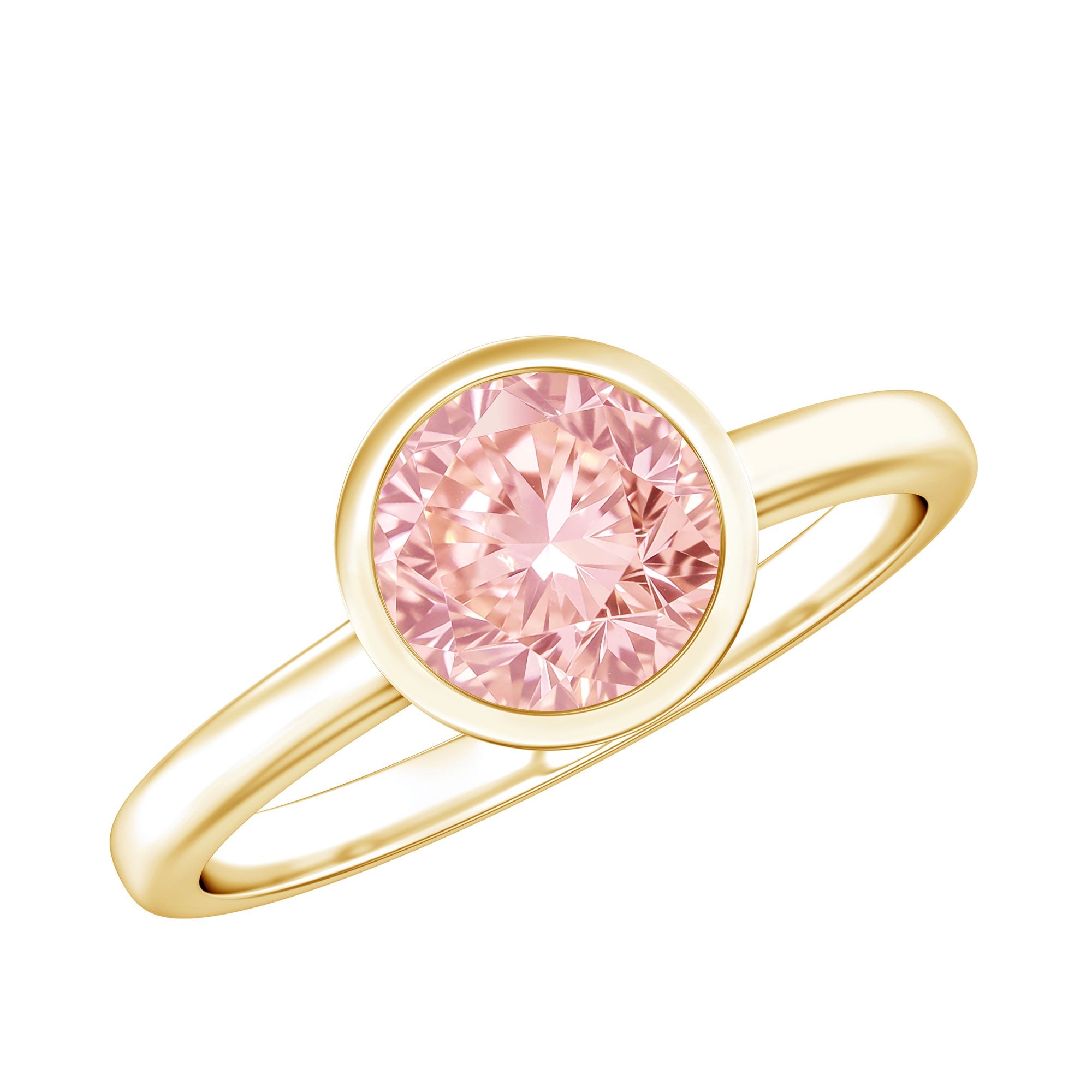 Lab Grown Pink Diamond Ring – 1 Carat Bezel Set Rose Gold Engagement Ring