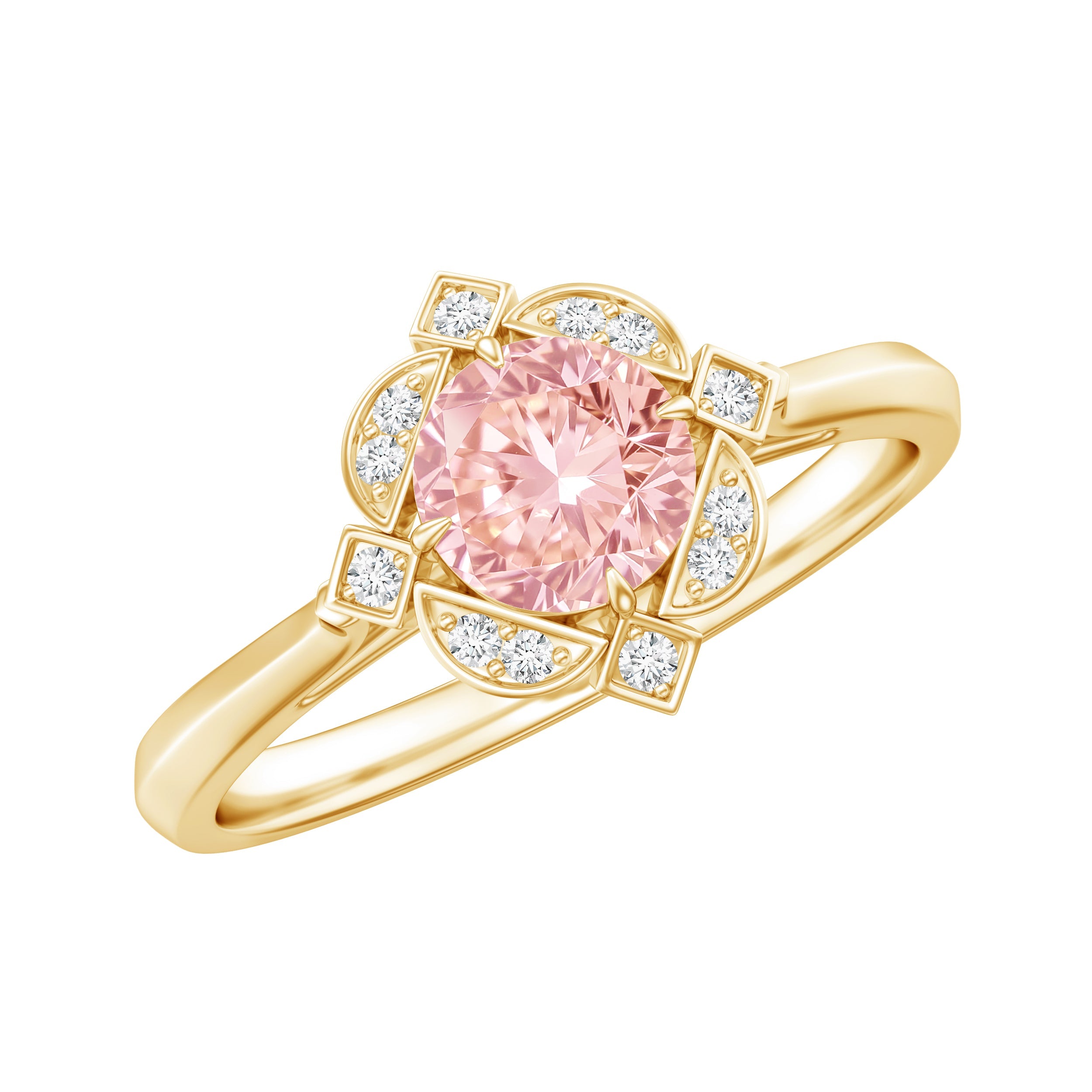 Lab Grown Pink Diamond Ring – Vintage Engagement Ring with IGI Certified Halo Setting