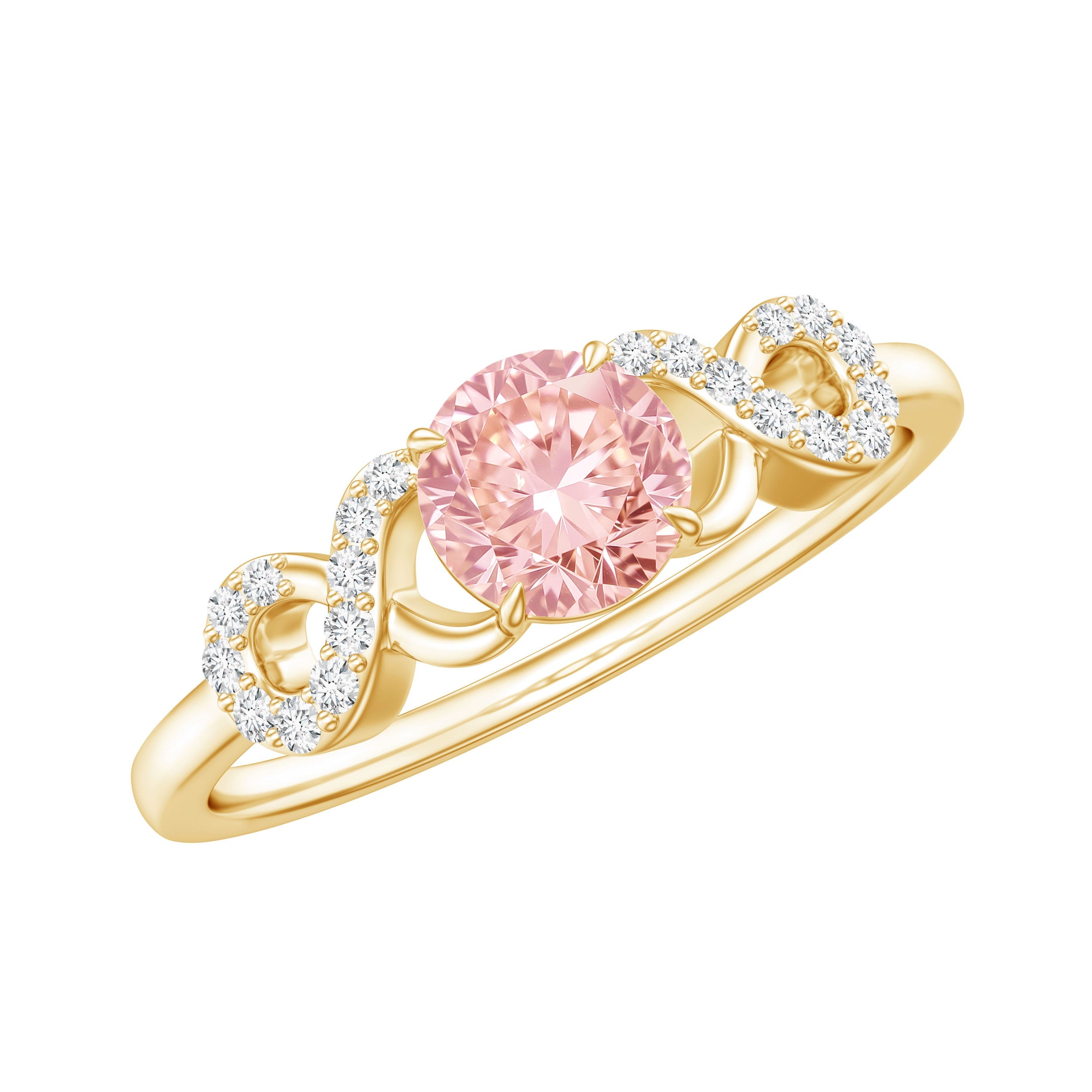 Lab Grown Pink Diamond Ring – IGI Certified Infinity Engagement Band Rose Gold