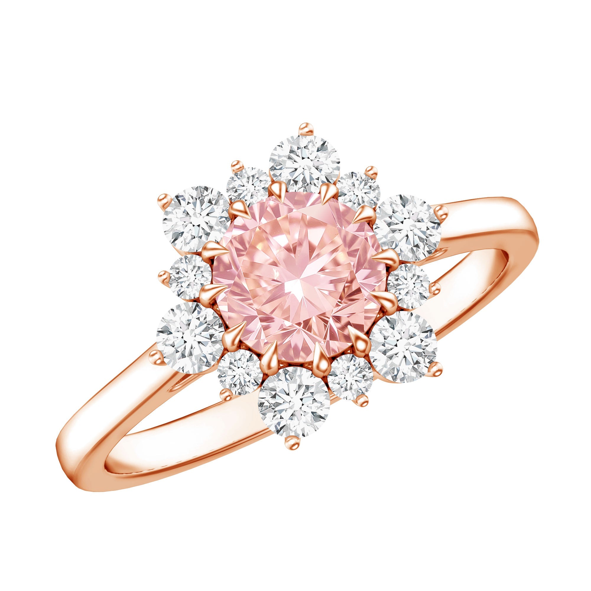 Lab Grown Pink Diamond Ring - 1 Carat IGI Certified Halo Engagement Ring
