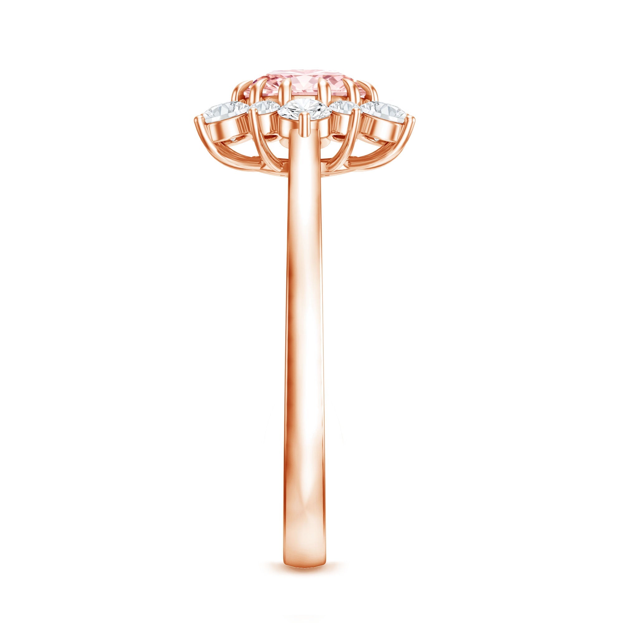 Lab Grown Pink Diamond Ring - 1 Carat IGI Certified Halo Engagement Ring