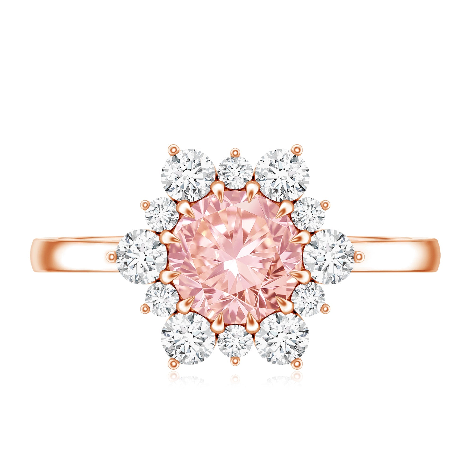 Lab Grown Pink Diamond Ring - 1 Carat IGI Certified Halo Engagement Ring