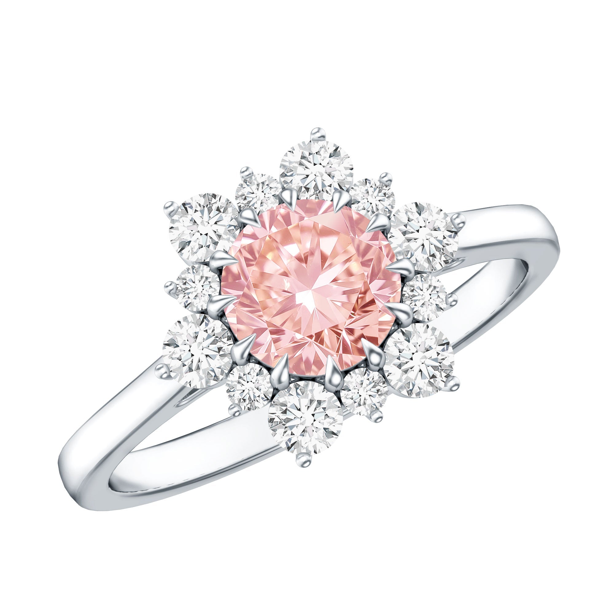 Lab Grown Pink Diamond Ring - 1 Carat IGI Certified Halo Engagement Ring