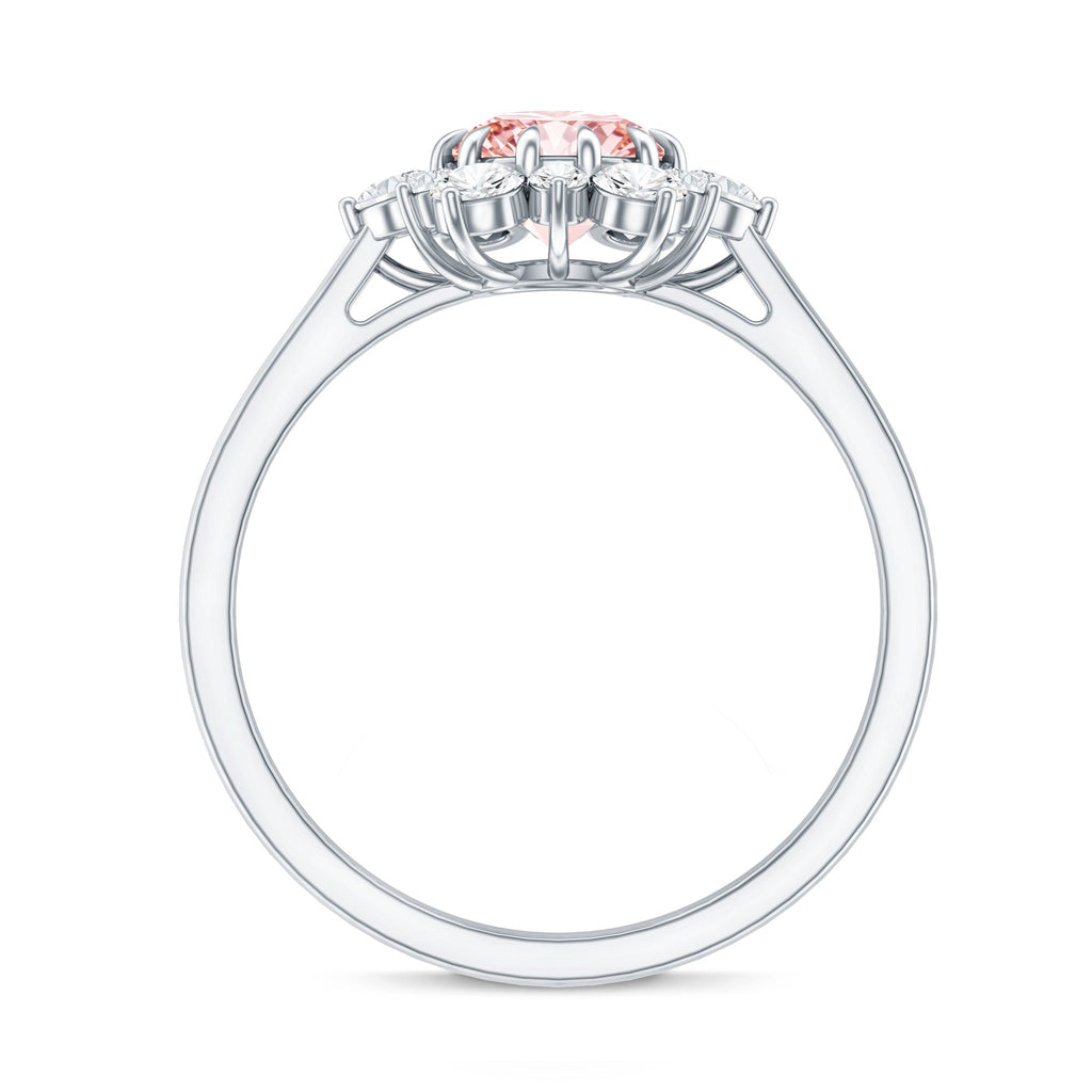 Lab Grown Pink Diamond Ring - 1 Carat IGI Certified Halo Engagement Ring
