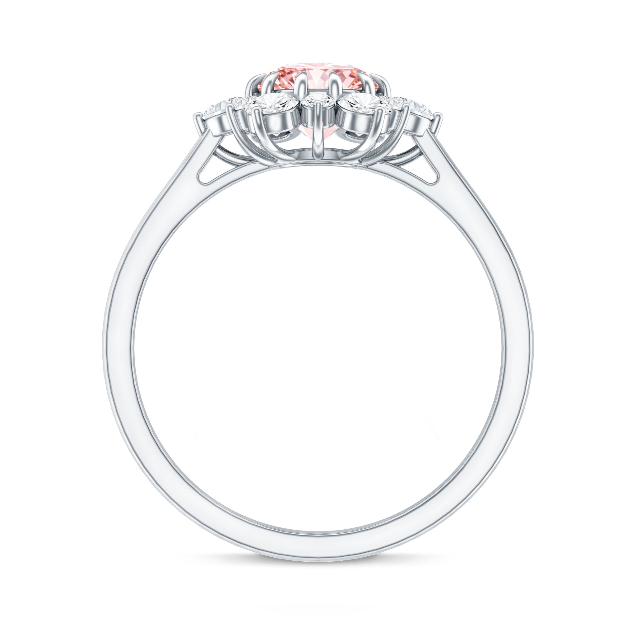 Lab Grown Pink Diamond Ring - 1 Carat IGI Certified Halo Engagement Ring