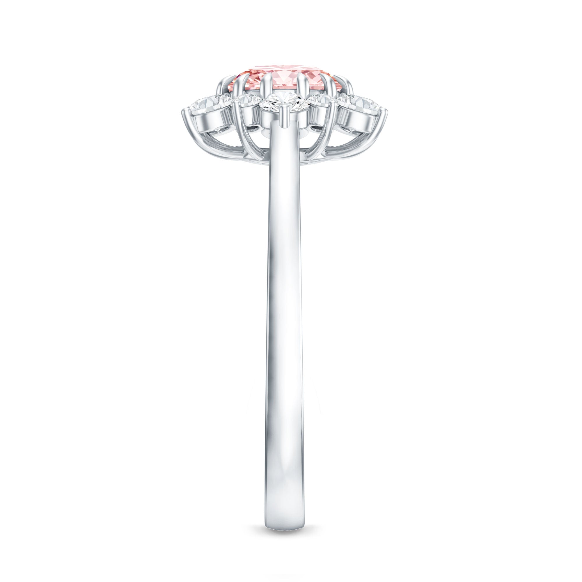 Lab Grown Pink Diamond Ring - 1 Carat IGI Certified Halo Engagement Ring