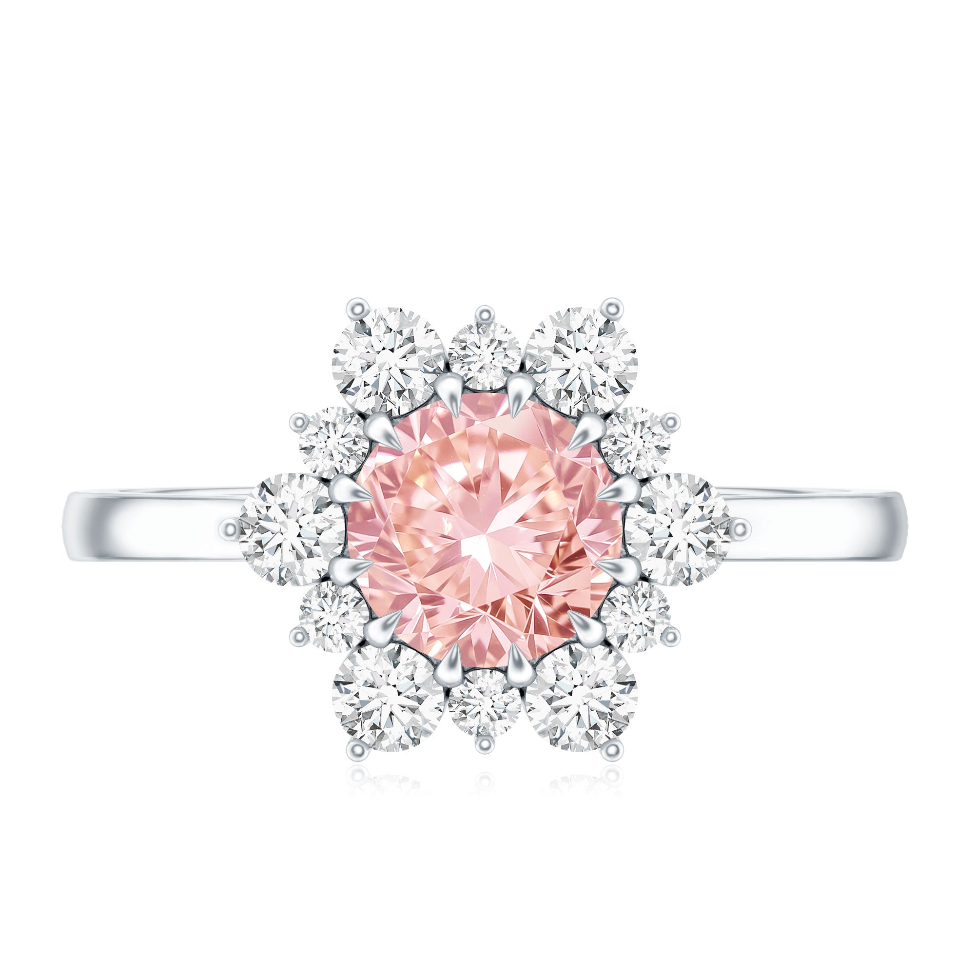 Lab Grown Pink Diamond Ring - 1 Carat IGI Certified Halo Engagement Ring