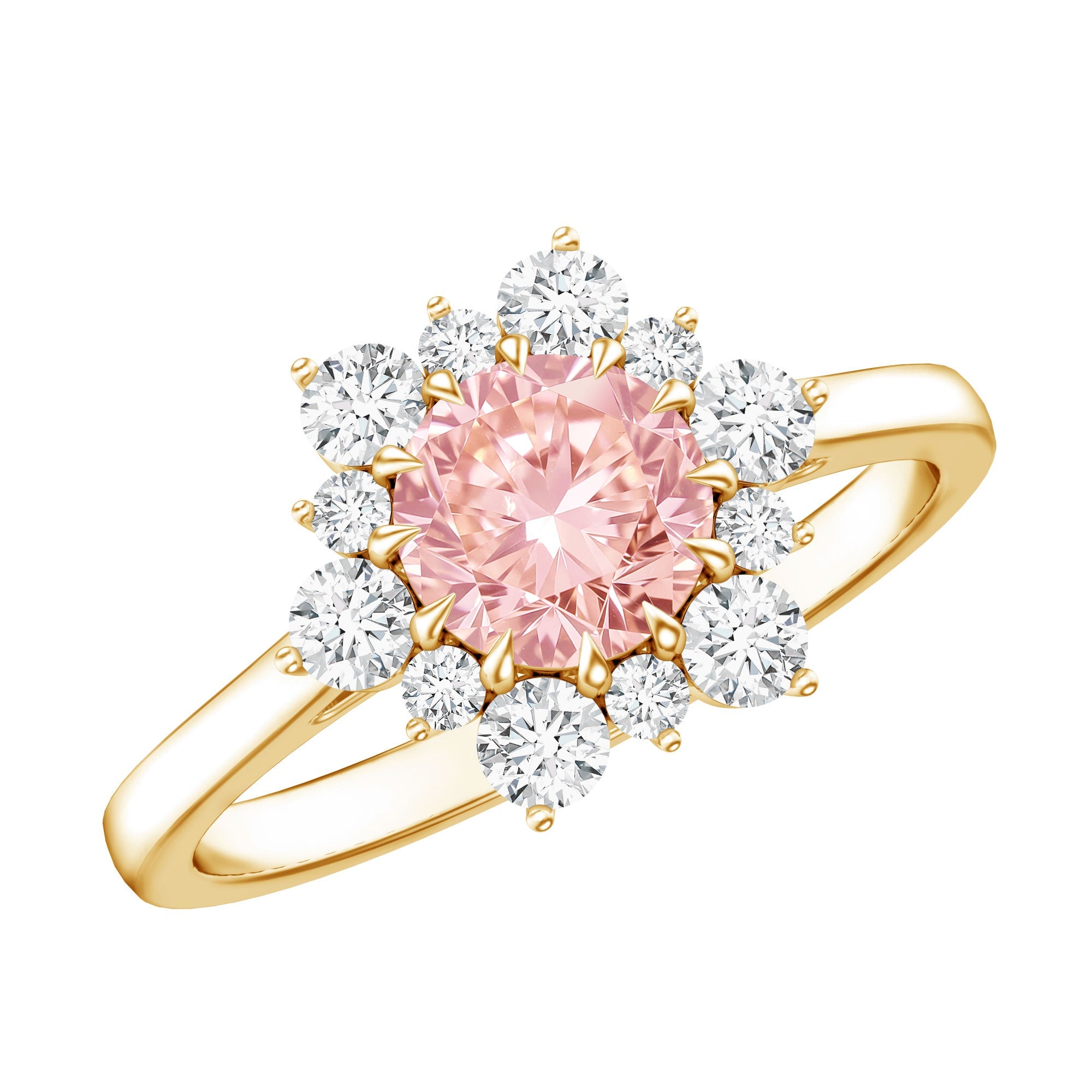 Lab Grown Pink Diamond Ring - 1 Carat IGI Certified Halo Engagement Ring