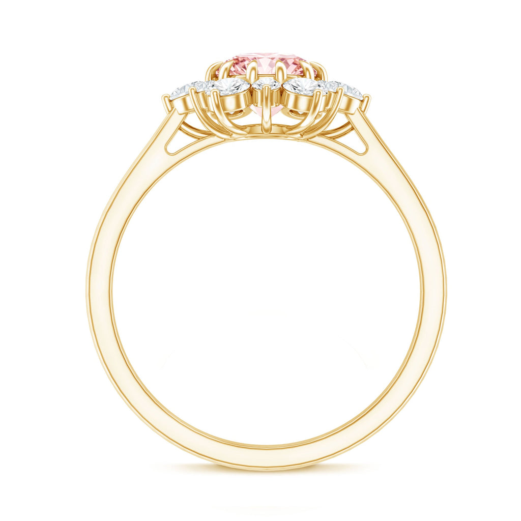 Lab Grown Pink Diamond Ring - 1 Carat IGI Certified Halo Engagement Ring
