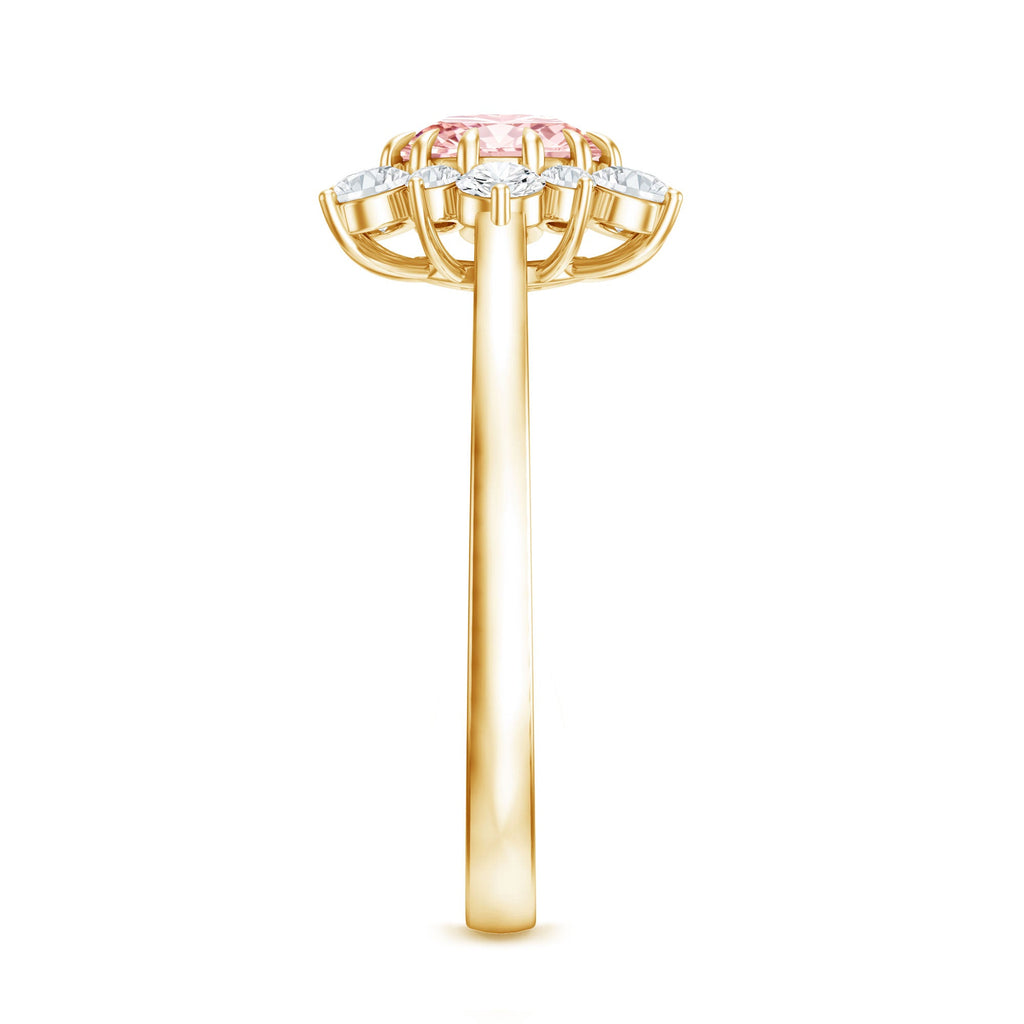 Lab Grown Pink Diamond Ring - 1 Carat IGI Certified Halo Engagement Ring