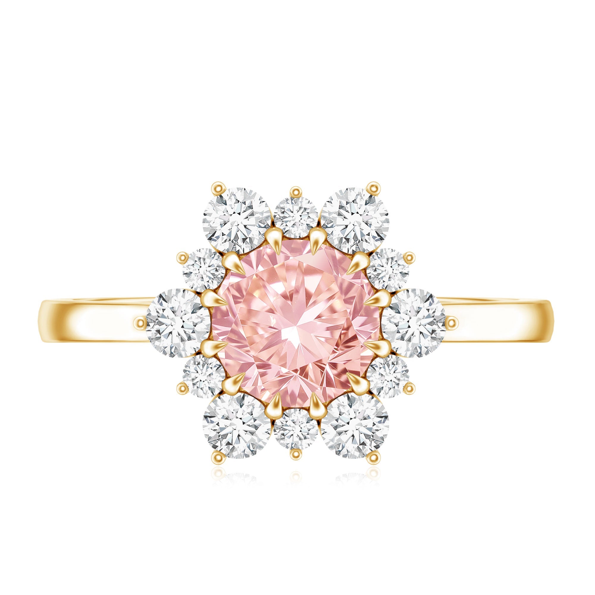 Lab Grown Pink Diamond Ring - 1 Carat IGI Certified Halo Engagement Ring